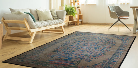 Antique art deco Chinese rug by Helen Fette