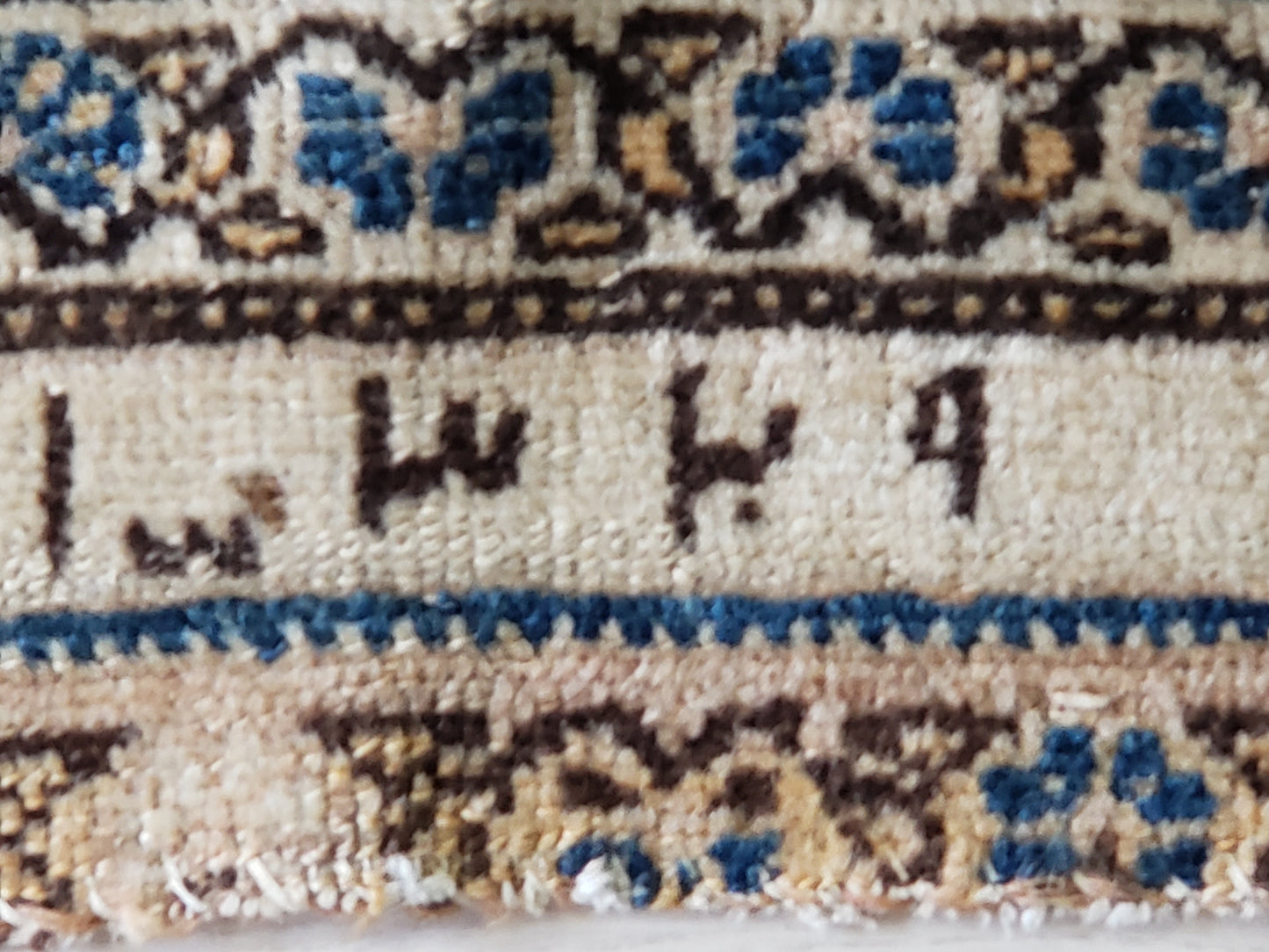 Signed Antique 1911 Persian Runner, 3'9"x8'7"