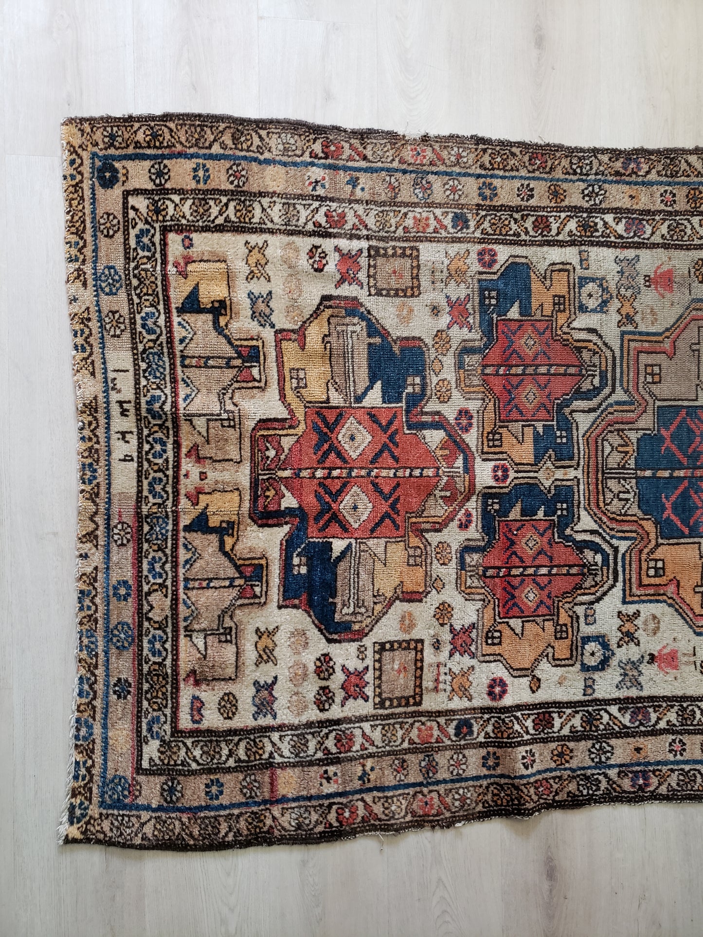 Signed Antique 1911 Persian Runner, 3'9"x8'7"