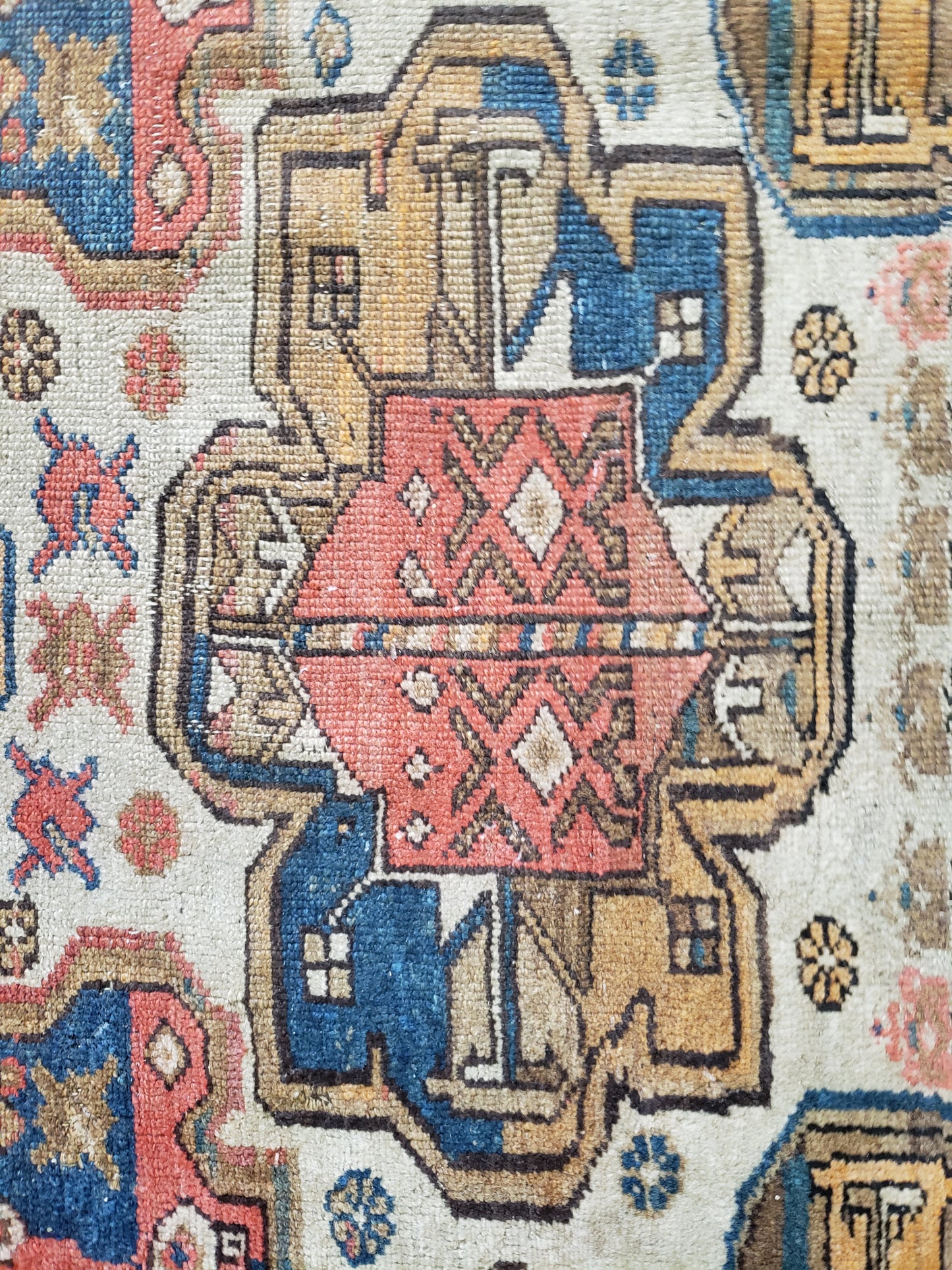 Signed Antique 1911 Persian Runner, 3'9"x8'7"
