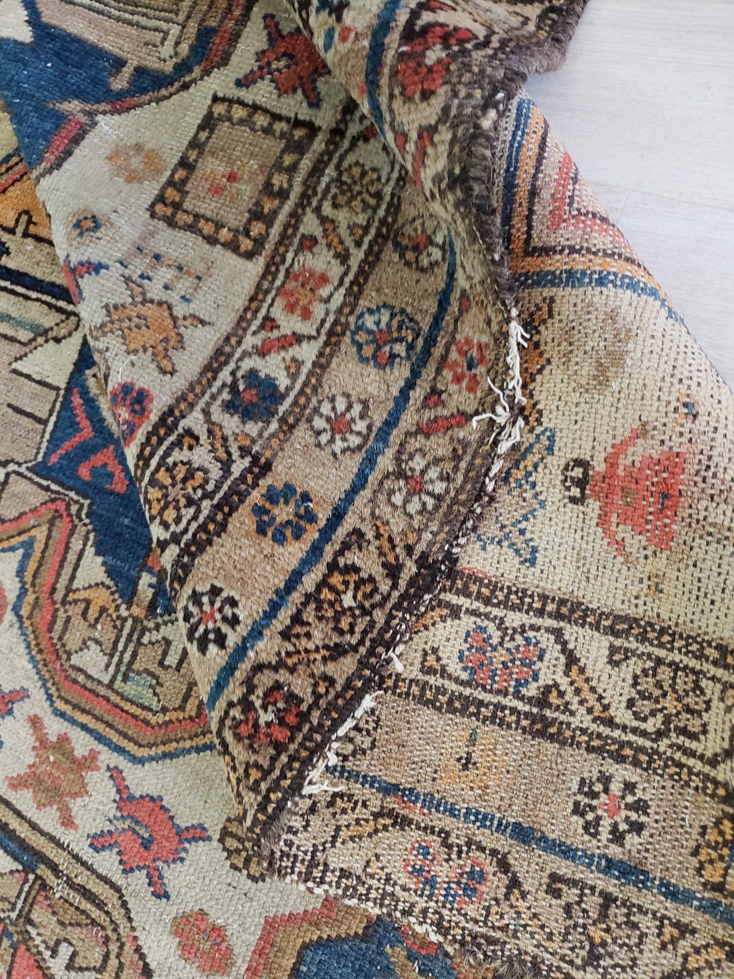 Signed Antique 1911 Persian Runner, 3'9"x8'7"
