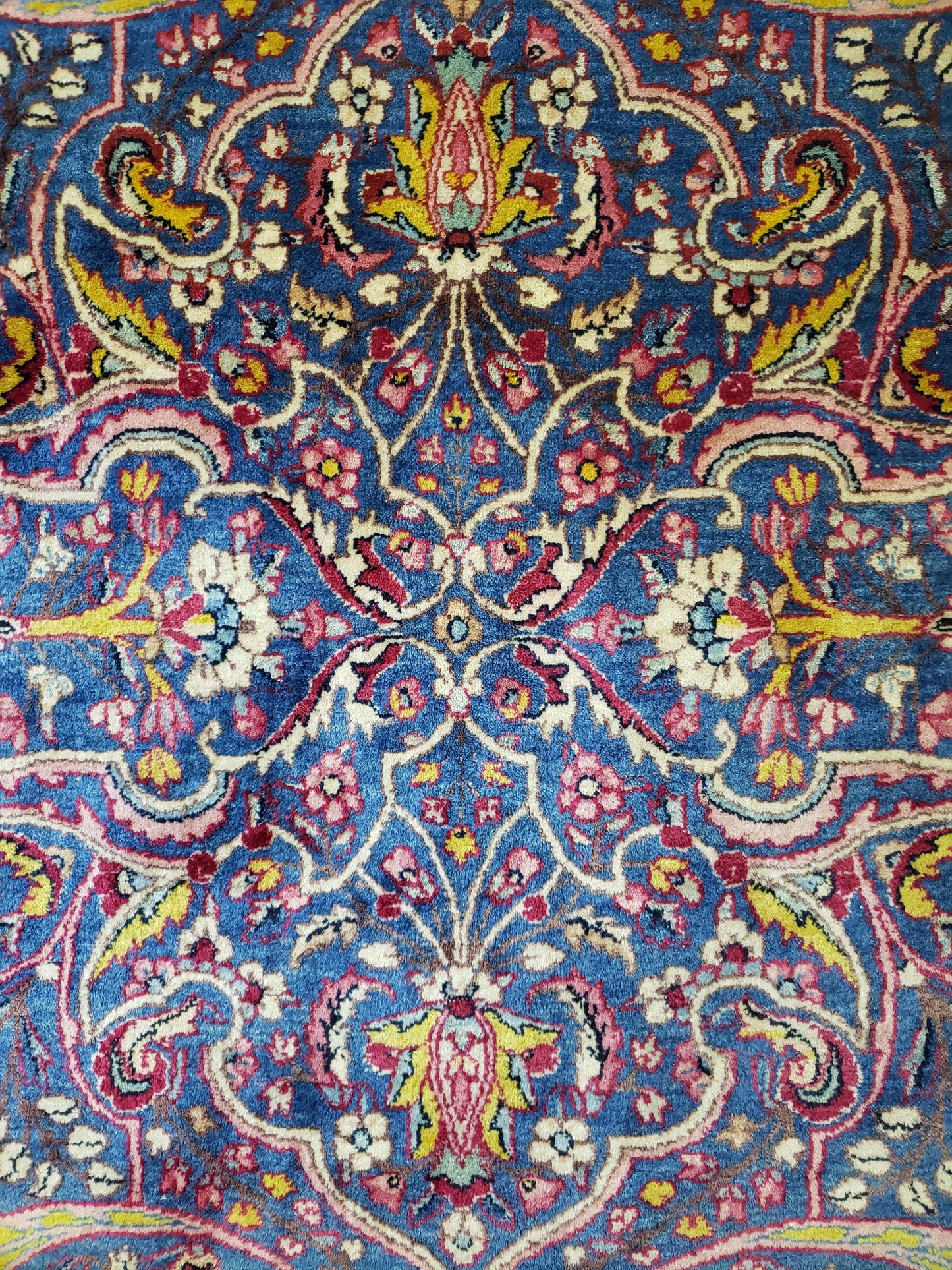SOLD - Antique Lavar Kerman Persian Rug, 9'x12' -"Celestial Blue Palace"