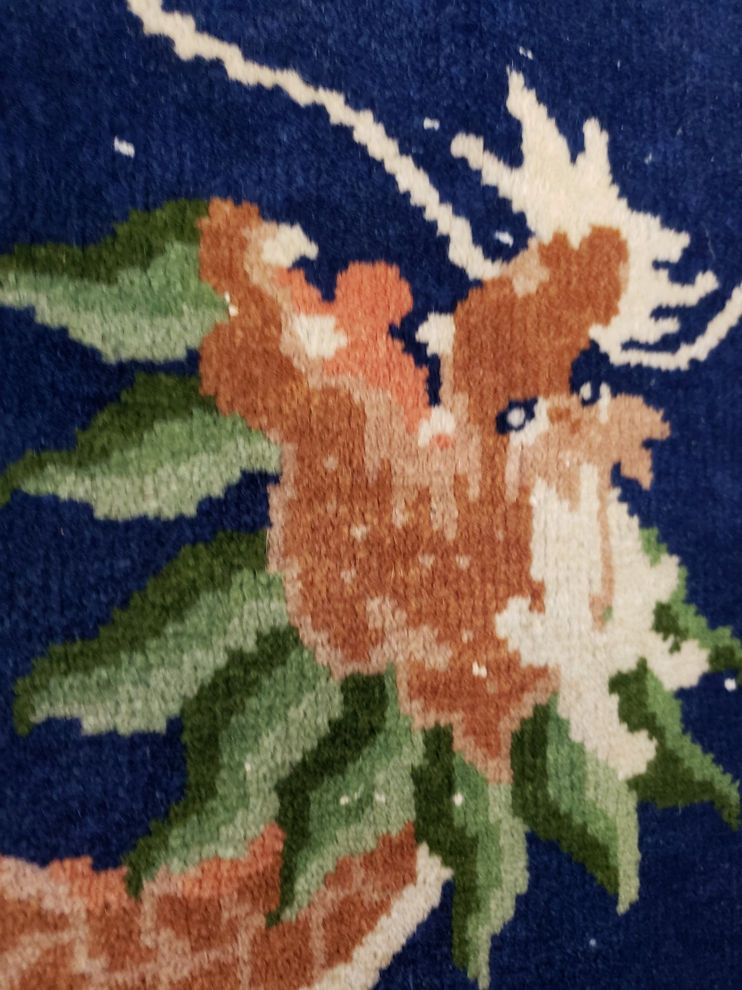 SOLD - Chinese Dragon Rug, Round, 6' diameter, "Antique Dragon Sky"