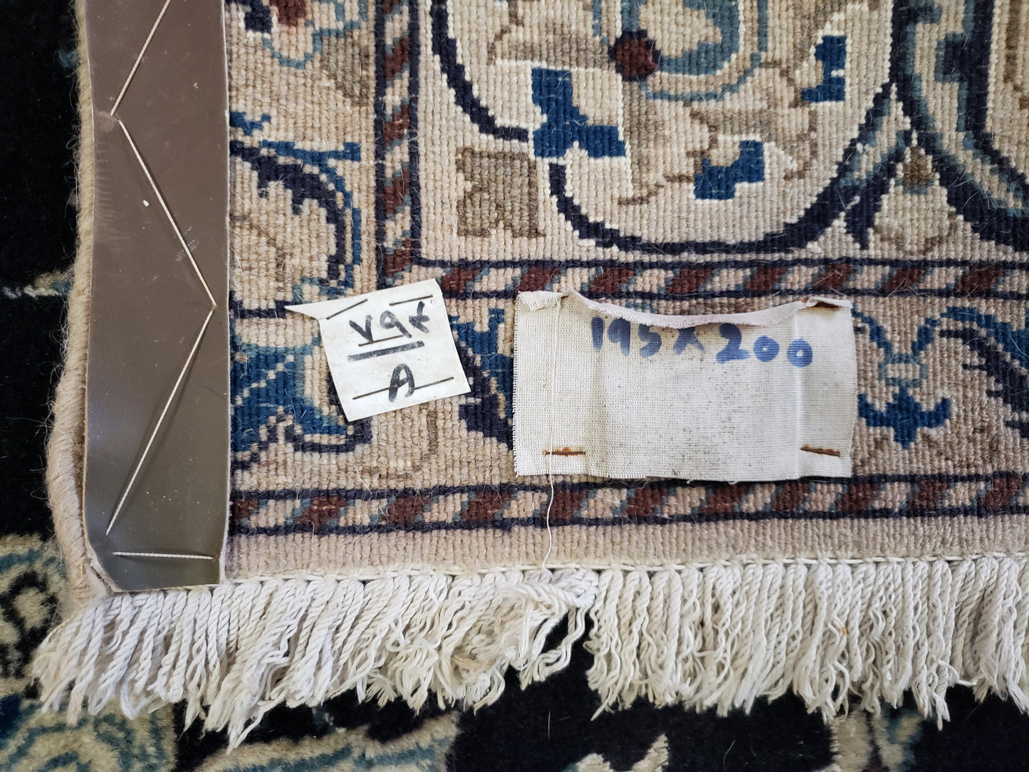 Square Navy Persian Rug, Vintage Tabas Nain, 6x6