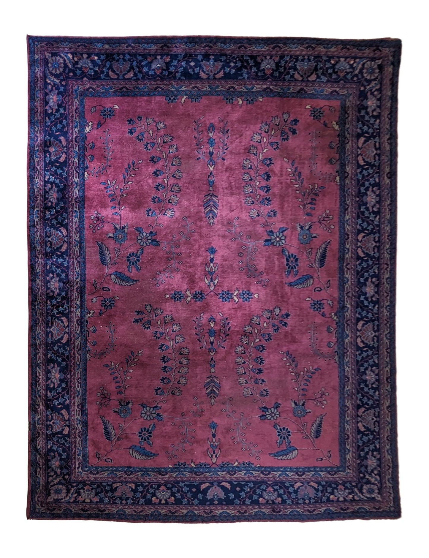 Antique Turkish Rug, 10x13 - "The Plum Rose Palace"