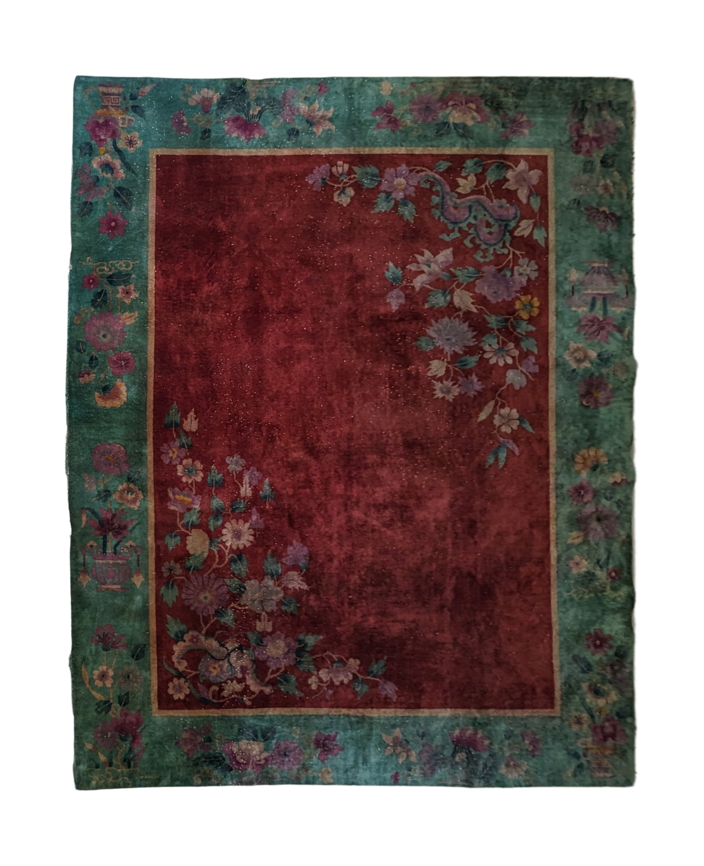 Antique Art Deco Chinese Rug, 9'x11'