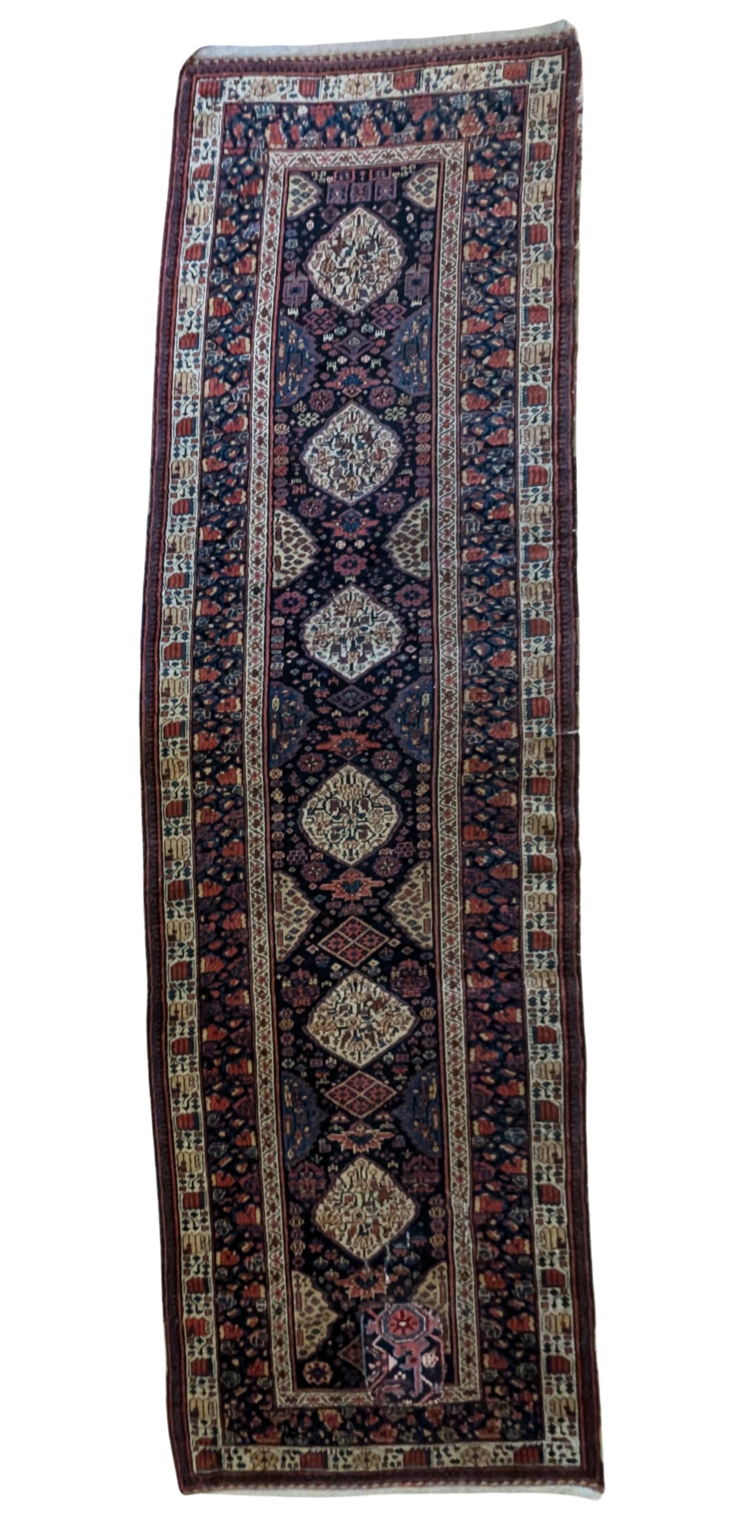 SOLD - Antique Kurdish Persian Runner Rug, 3'7"x11'9"