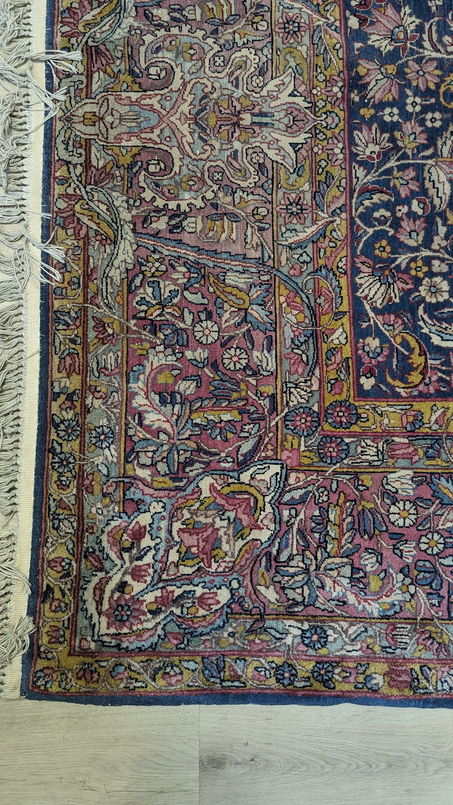 SOLD - Antique Lavar Kerman Persian Rug, 9'x12' -"Celestial Blue Palace"