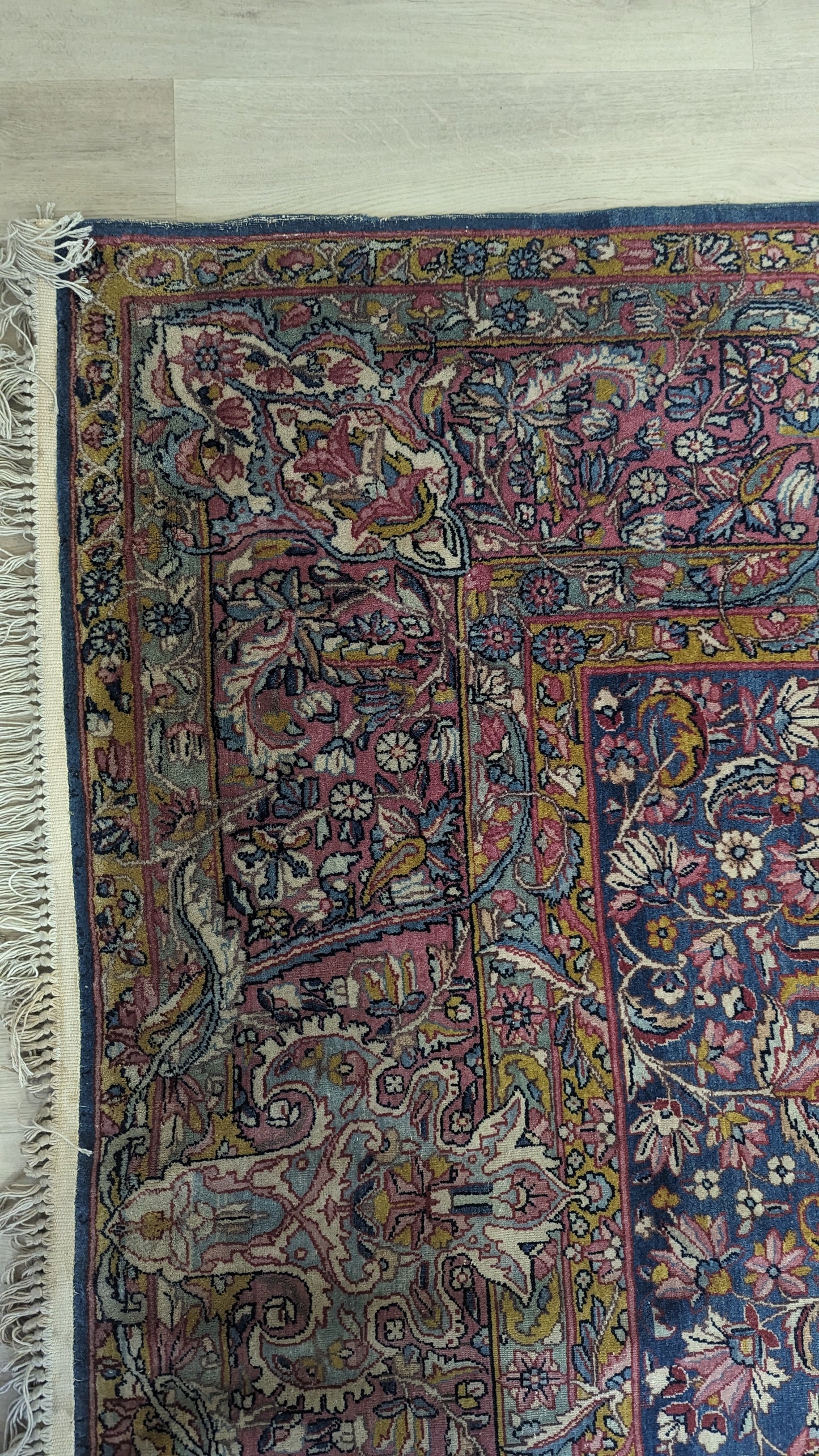 SOLD - Antique Lavar Kerman Persian Rug, 9'x12' -"Celestial Blue Palace"