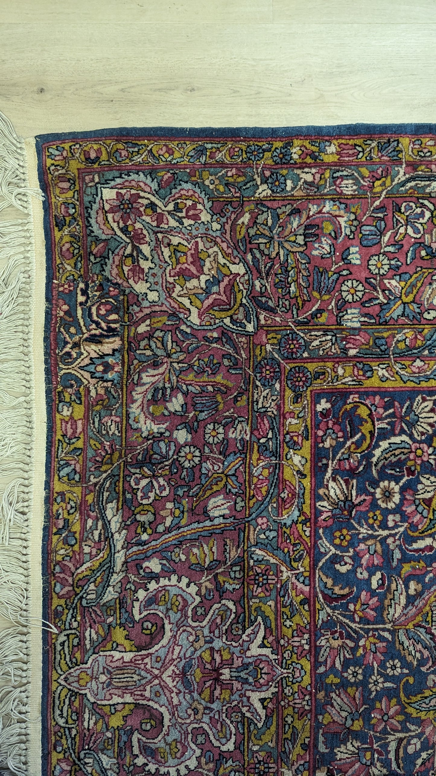 SOLD - Antique Lavar Kerman Persian Rug, 9'x12' -"Celestial Blue Palace"