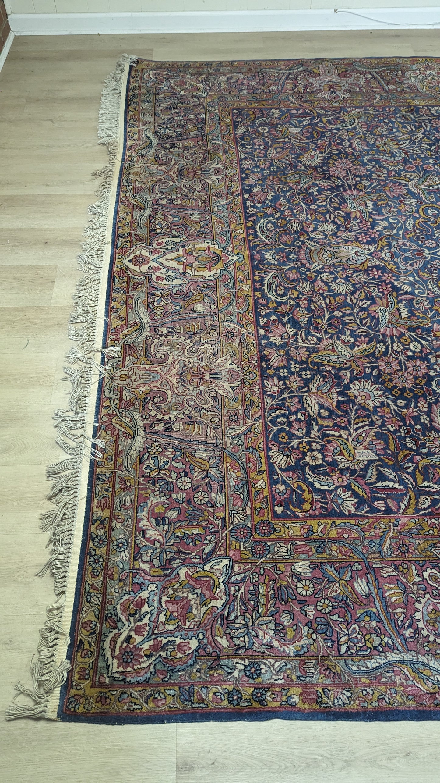 SOLD - Antique Lavar Kerman Persian Rug, 9'x12' -"Celestial Blue Palace"