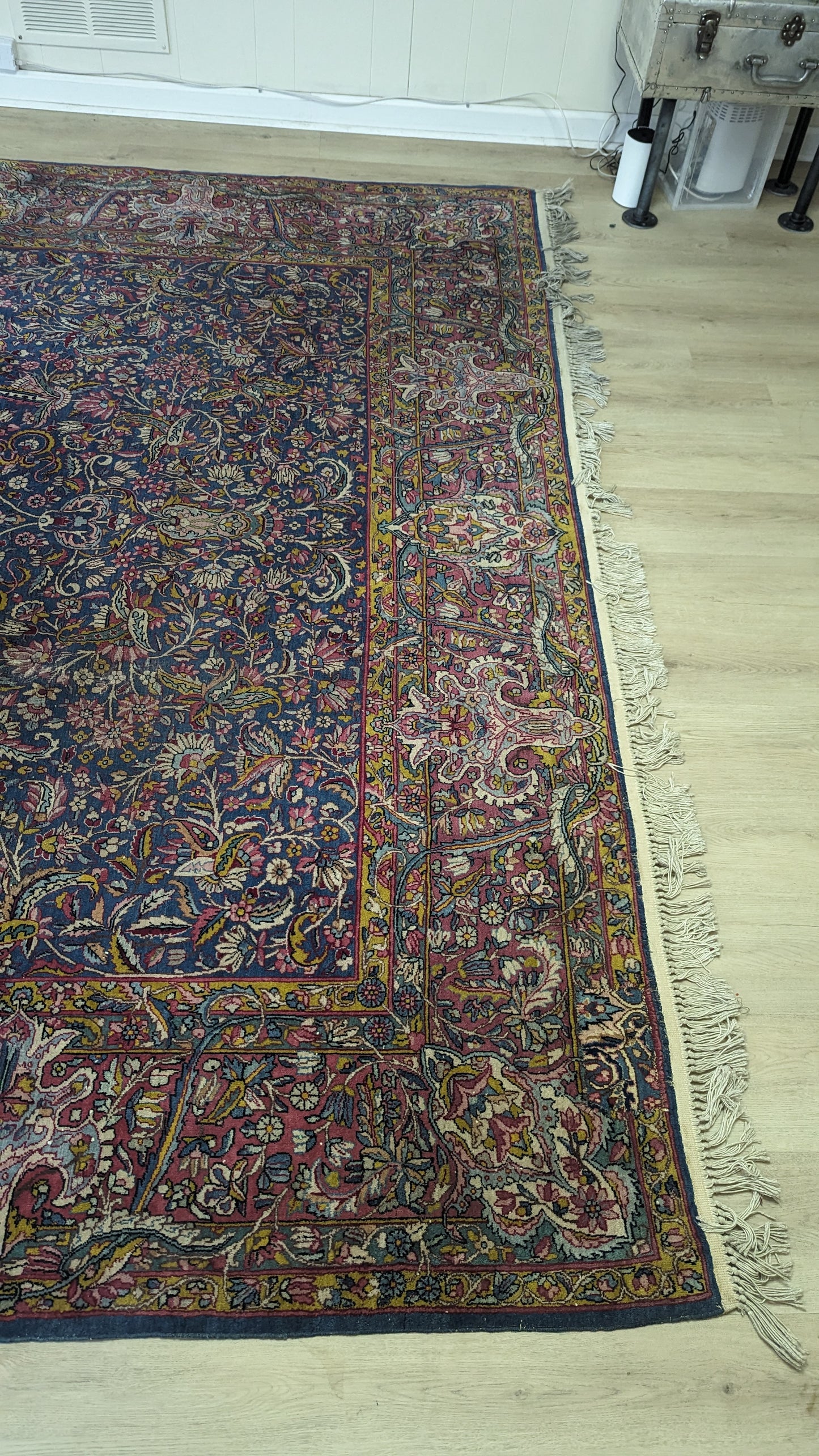 SOLD - Antique Lavar Kerman Persian Rug, 9'x12' -"Celestial Blue Palace"