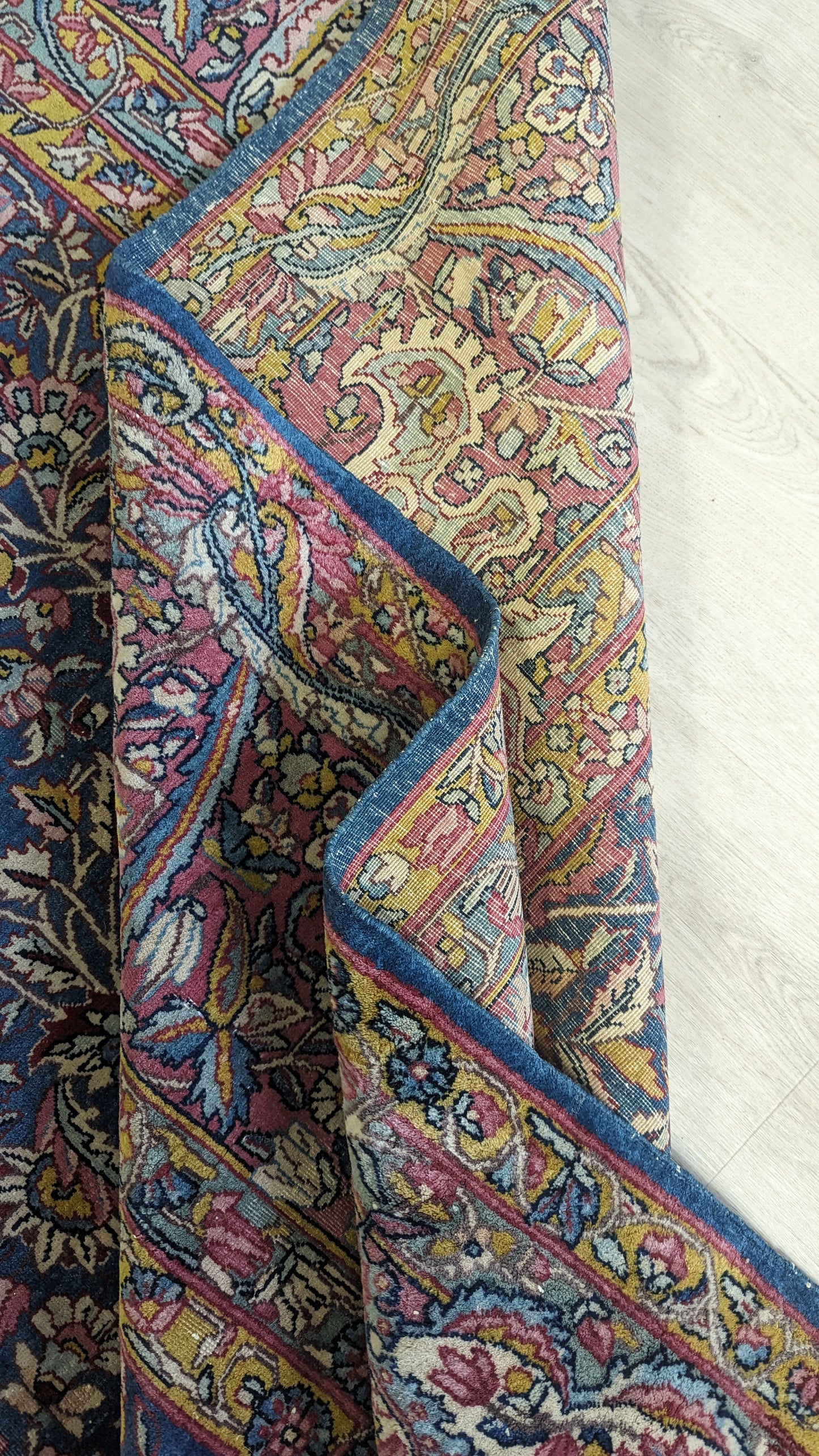 SOLD - Antique Lavar Kerman Persian Rug, 9'x12' -"Celestial Blue Palace"