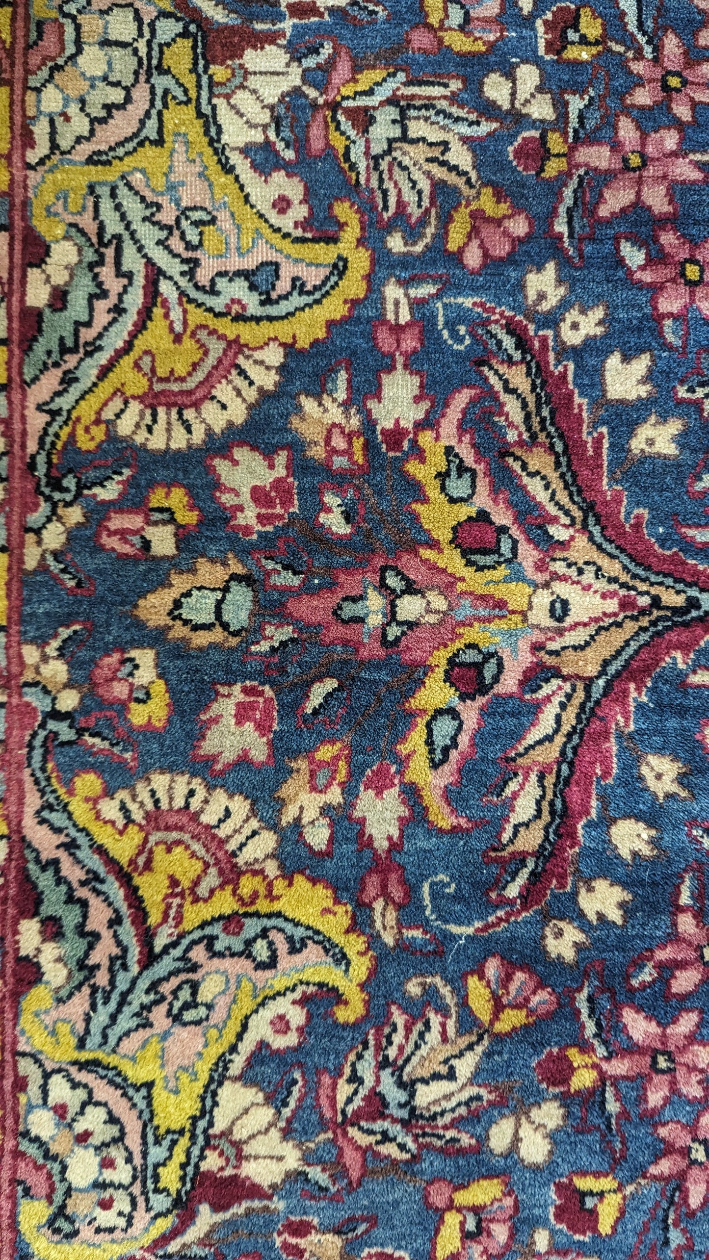 SOLD - Antique Lavar Kerman Persian Rug, 9'x12' -"Celestial Blue Palace"