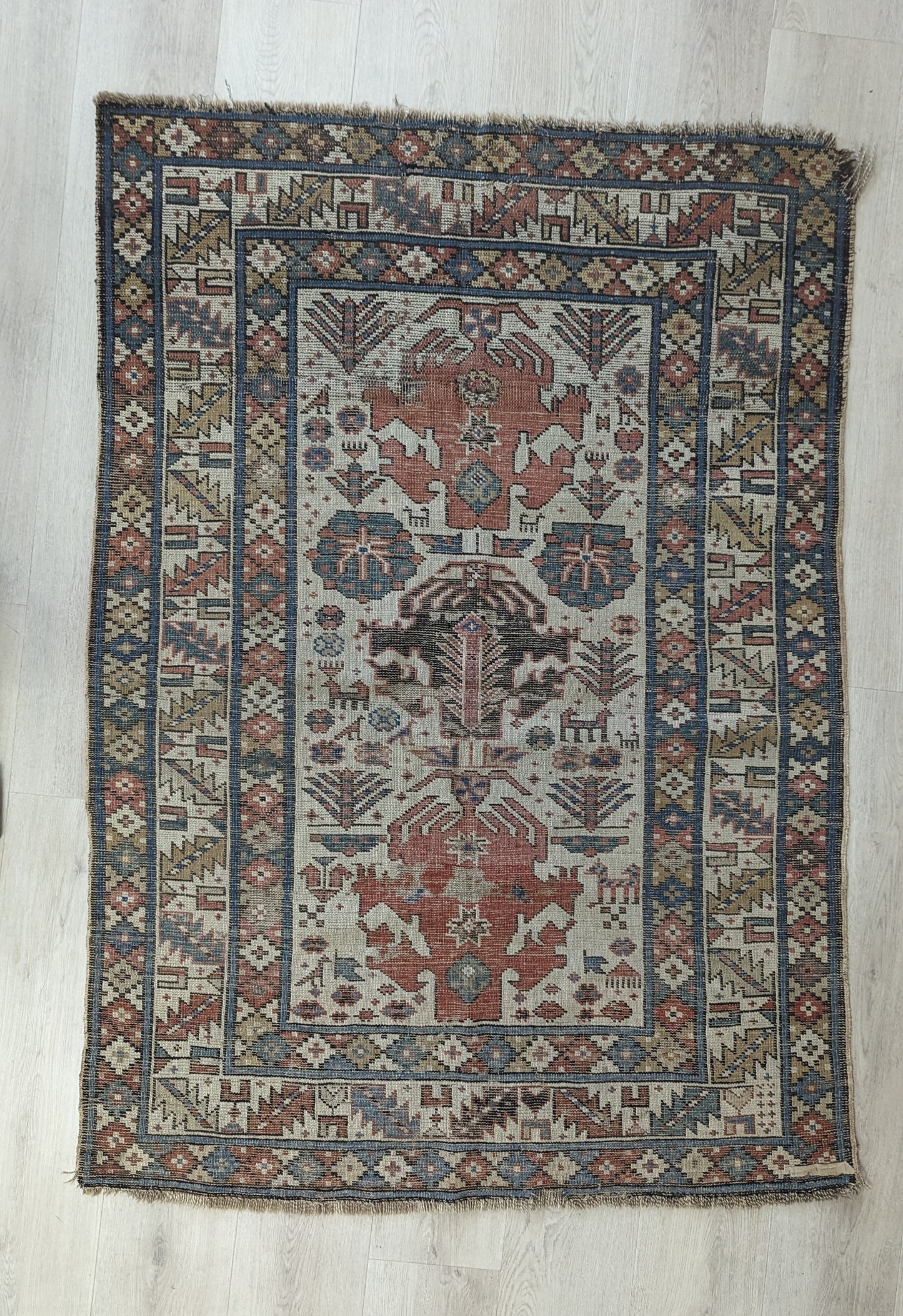 SOLD - Antique Caucasian rug, 3x5