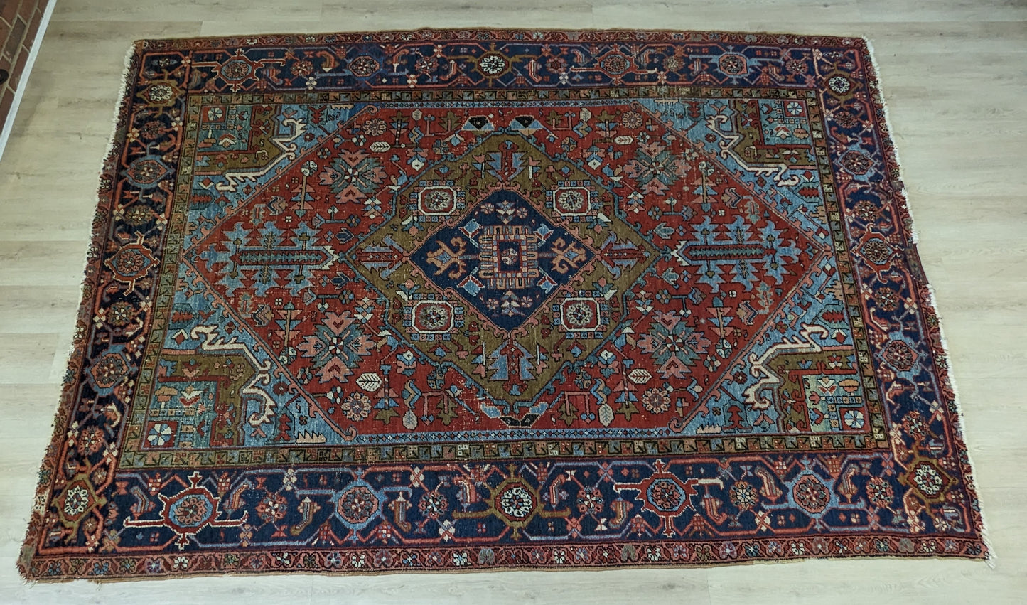 SOLD - Antique Persian Heriz Rug, 7'x10'