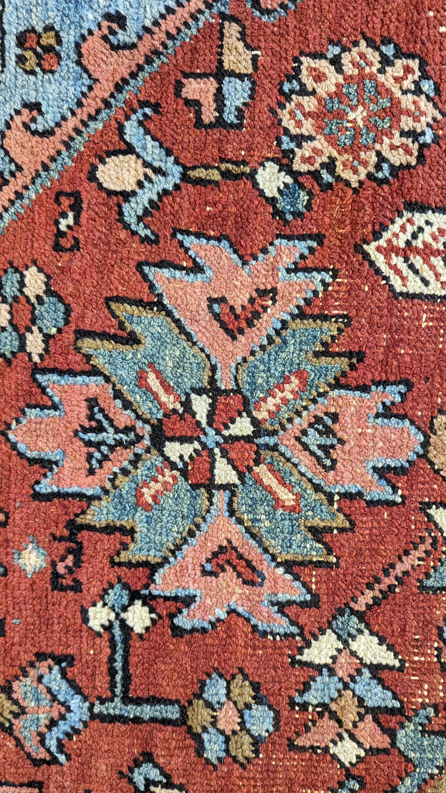 SOLD - Antique Persian Heriz Rug, 7'x10'