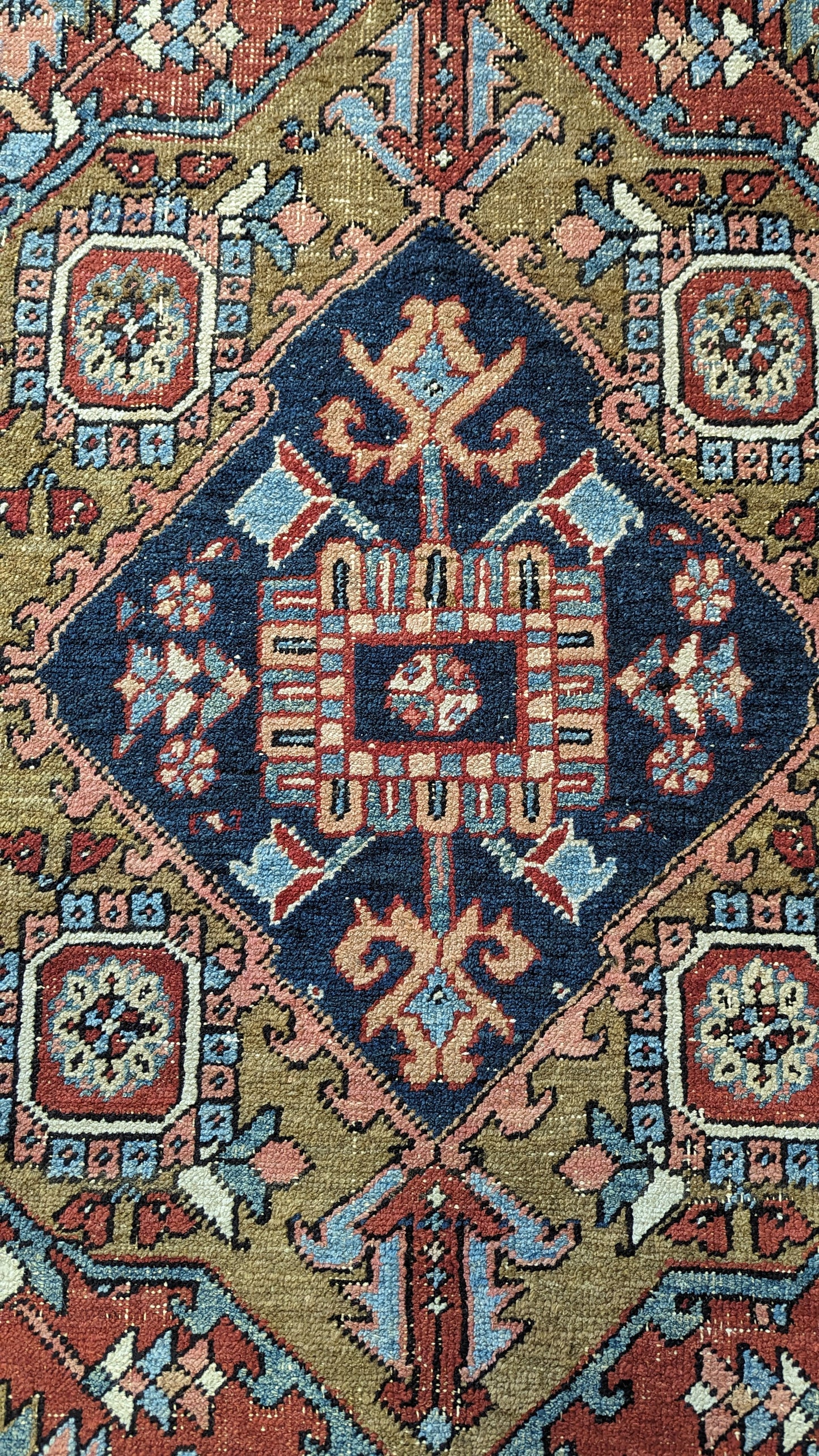 SOLD - Antique Persian Heriz Rug, 7'x10'