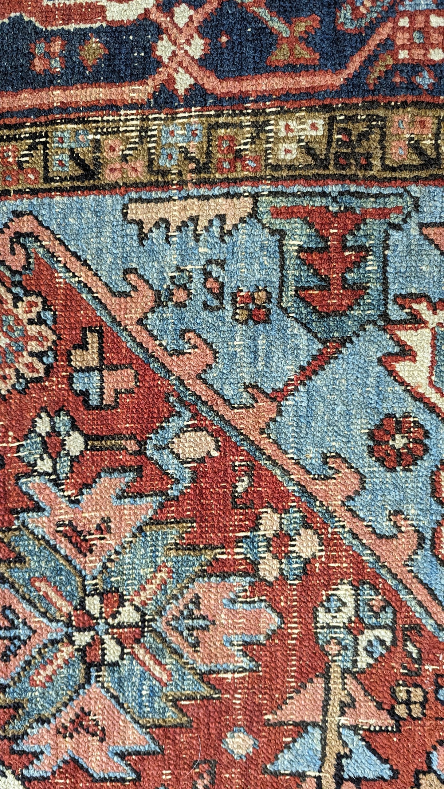 SOLD - Antique Persian Heriz Rug, 7'x10'