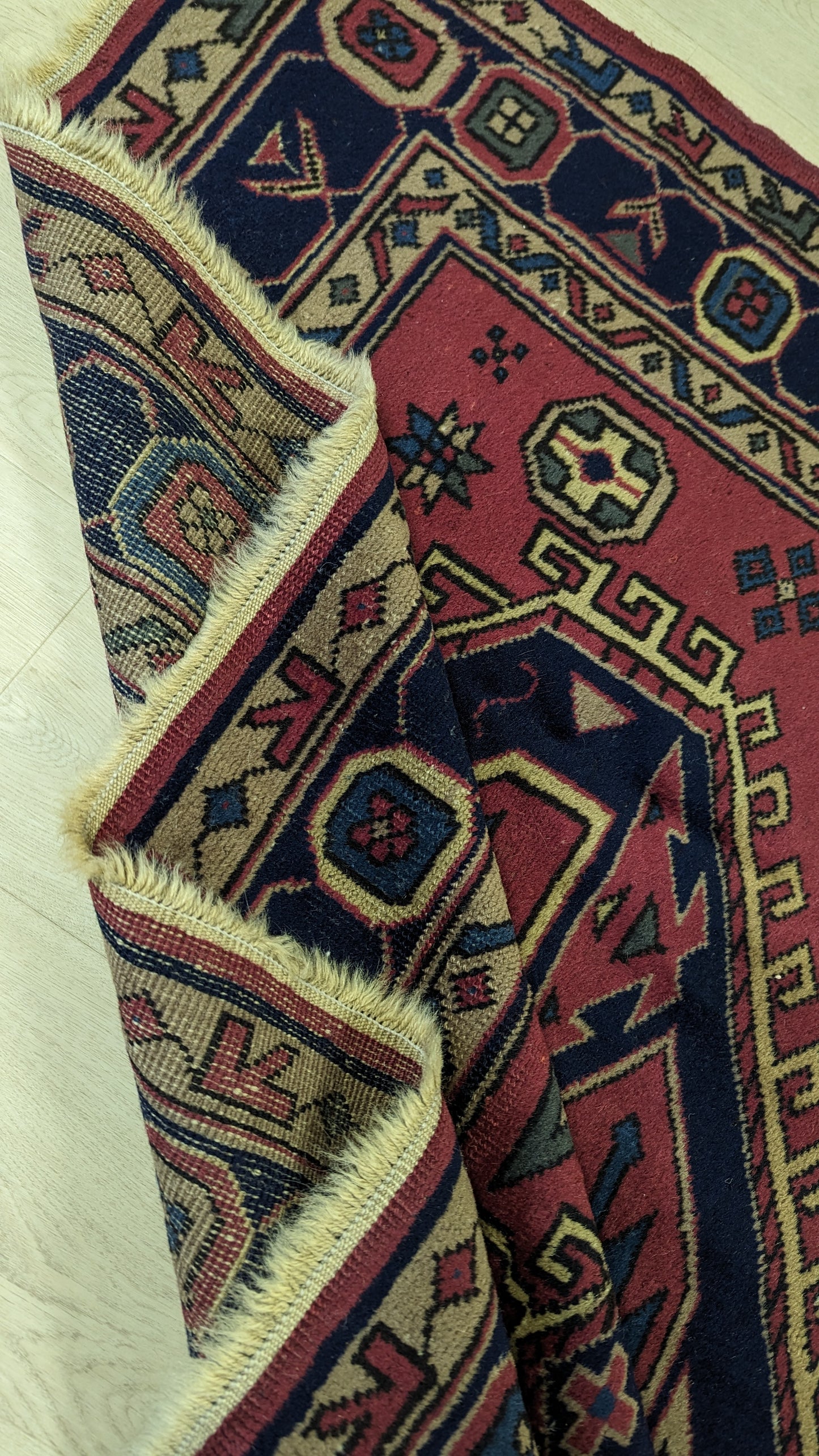 Antique Turkish Rug, 5'x6' - "Dusk Rose Sky"