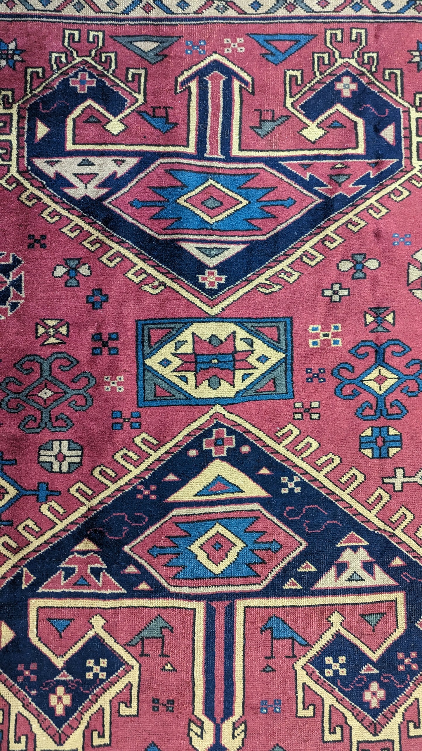 Antique Turkish Rug, 5'x6' - "Dusk Rose Sky"