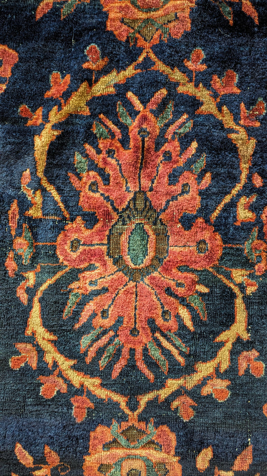 SOLD - Antique Mahal Persian Rug, 9'x13' - "The Dusk Garden Dream"