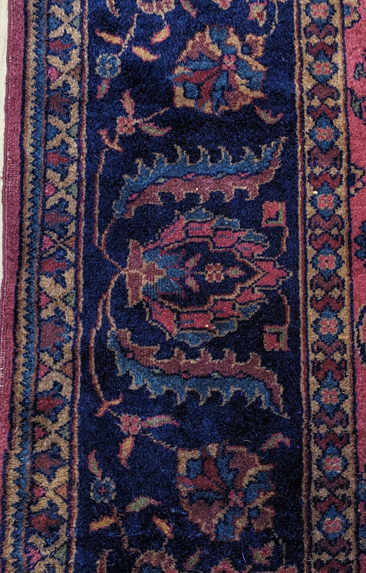 Antique Turkish Rug, 9x12 -"The Plum Rose Sanctuary"