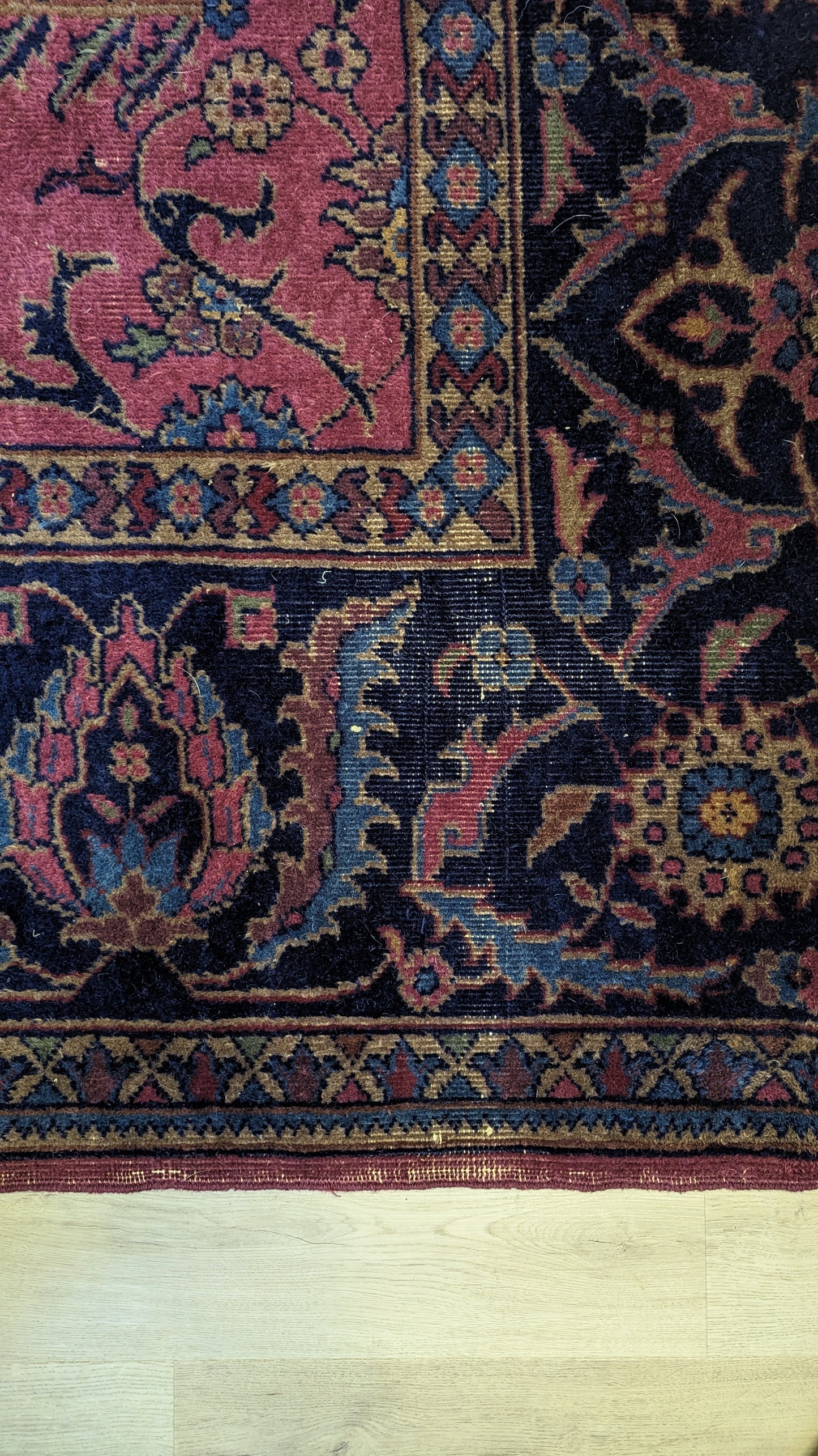 Antique Turkish Rug, 9x12 -"The Plum Rose Sanctuary"