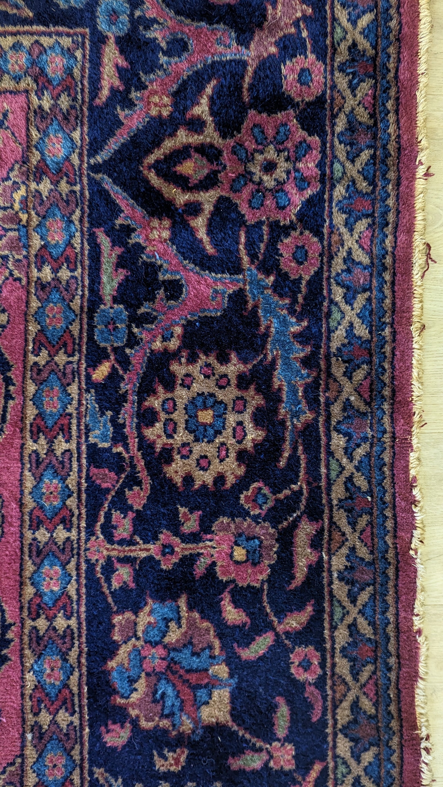 Antique Turkish Rug, 9x12 -"The Plum Rose Sanctuary"