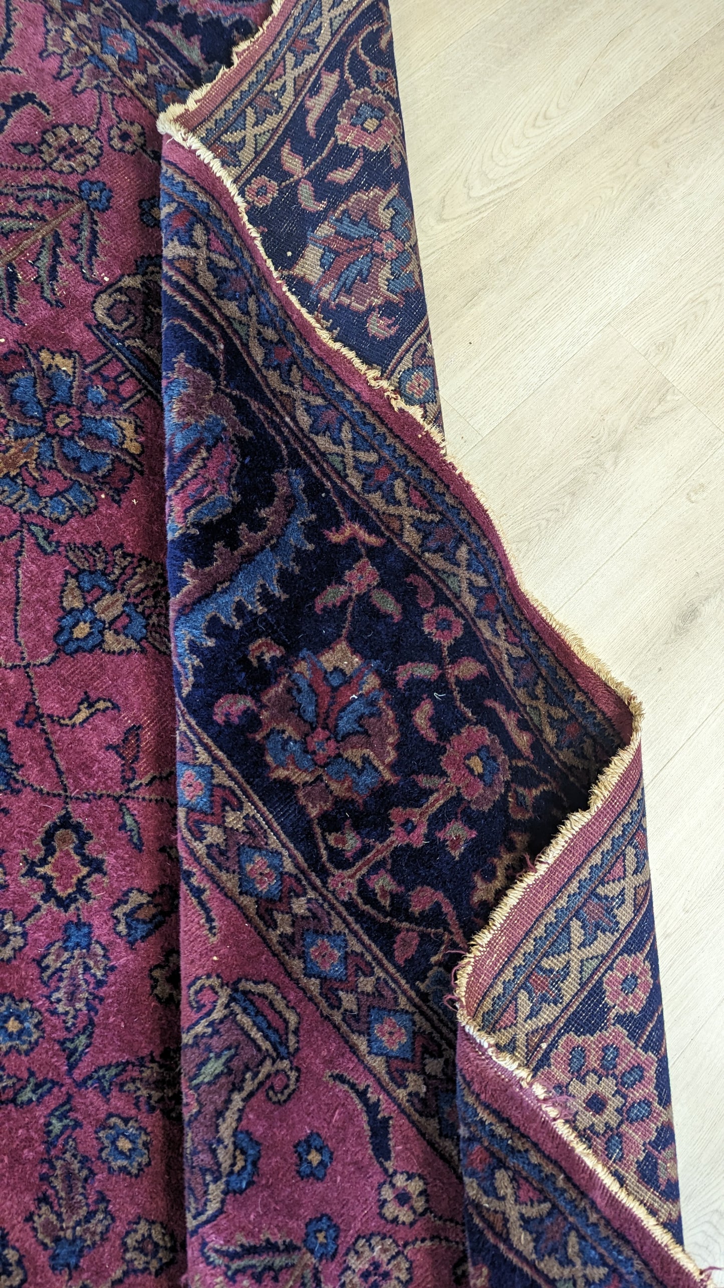 Antique Turkish Rug, 9x12 -"The Plum Rose Sanctuary"