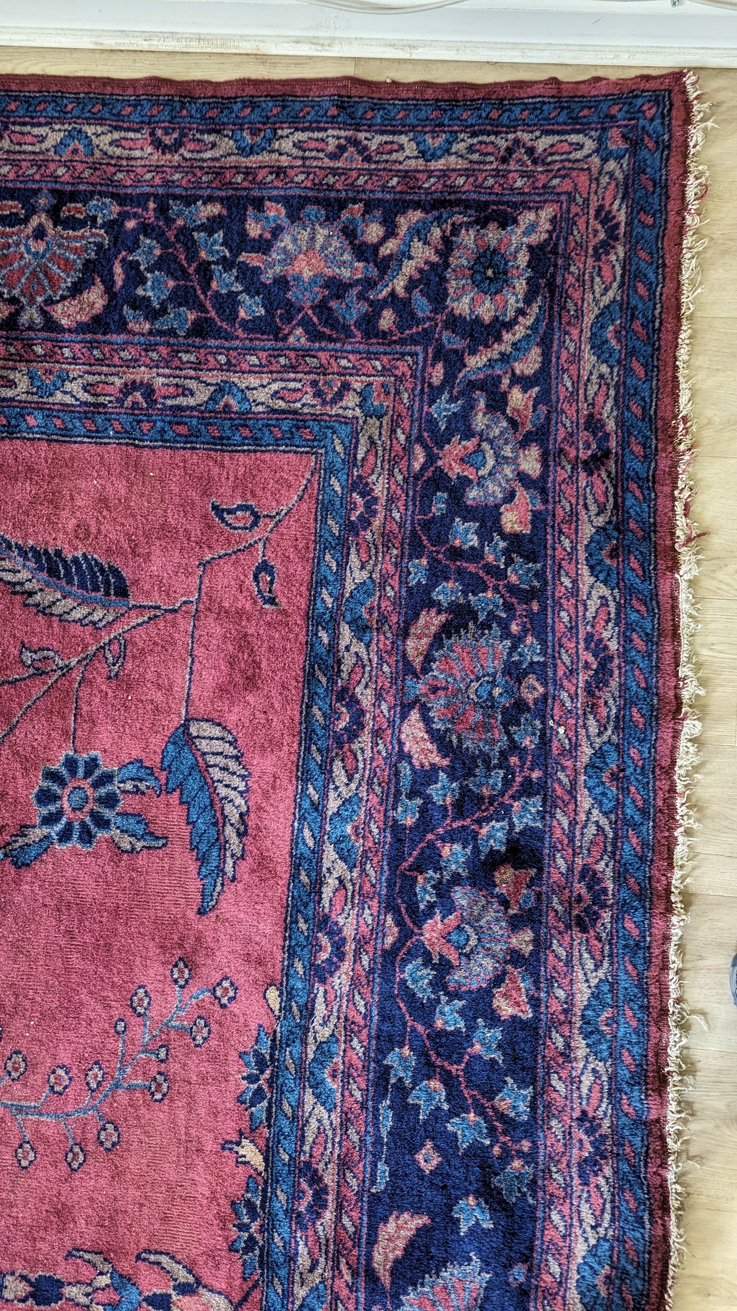 Antique Turkish Rug, 10x13 - "The Plum Rose Palace"