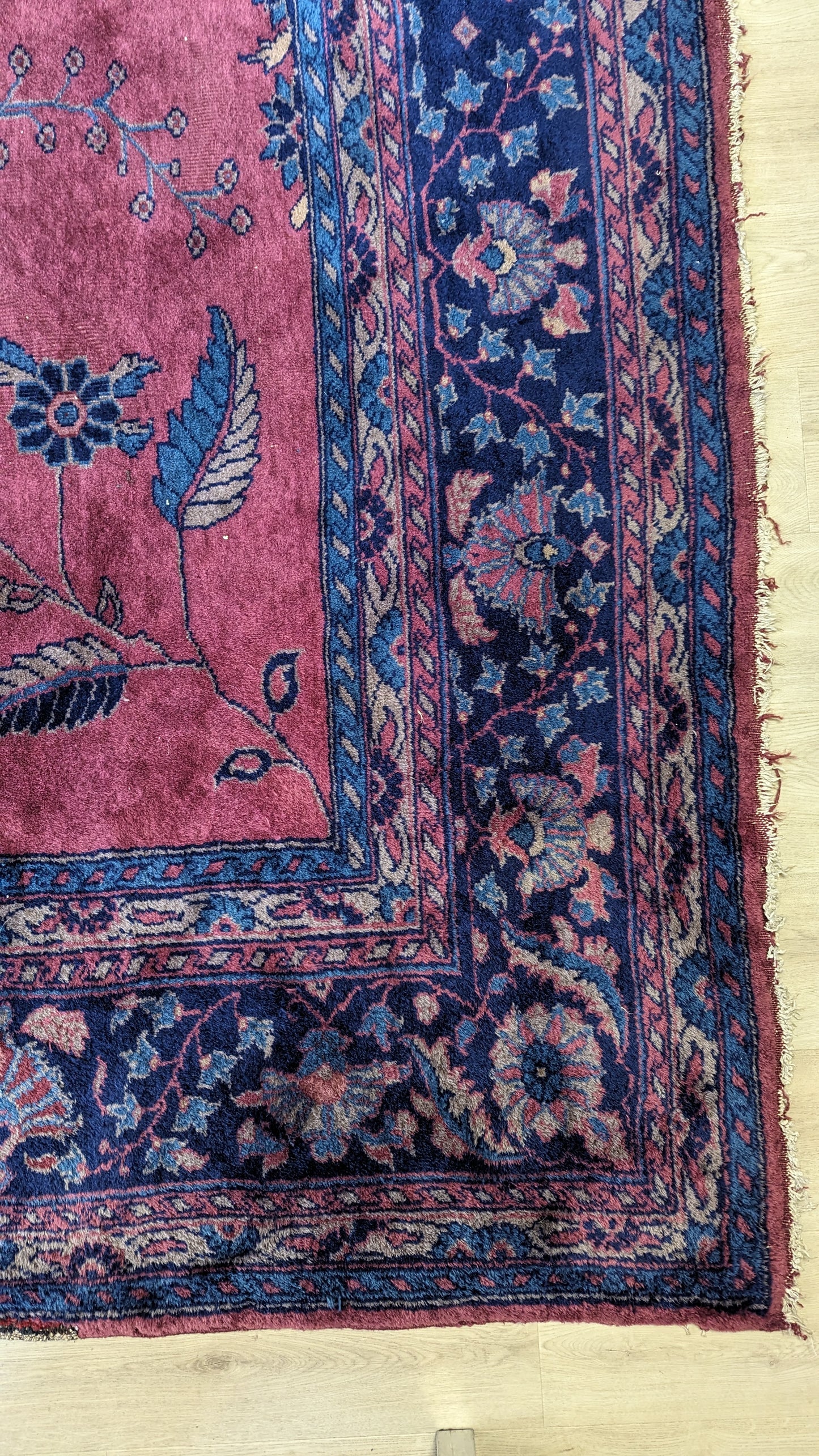 Antique Turkish Rug, 10x13 - "The Plum Rose Palace"