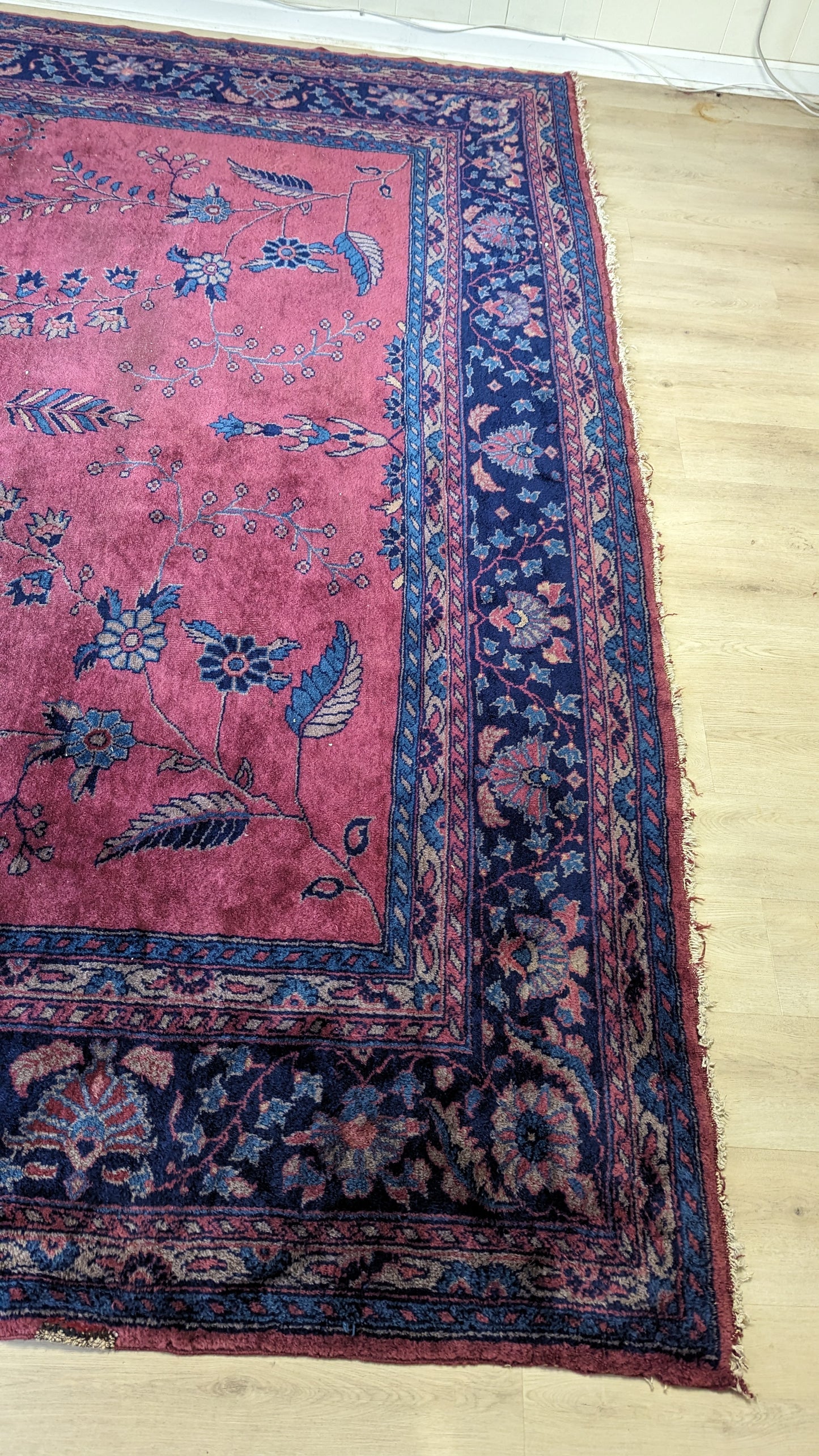 Antique Turkish Rug, 10x13 - "The Plum Rose Palace"