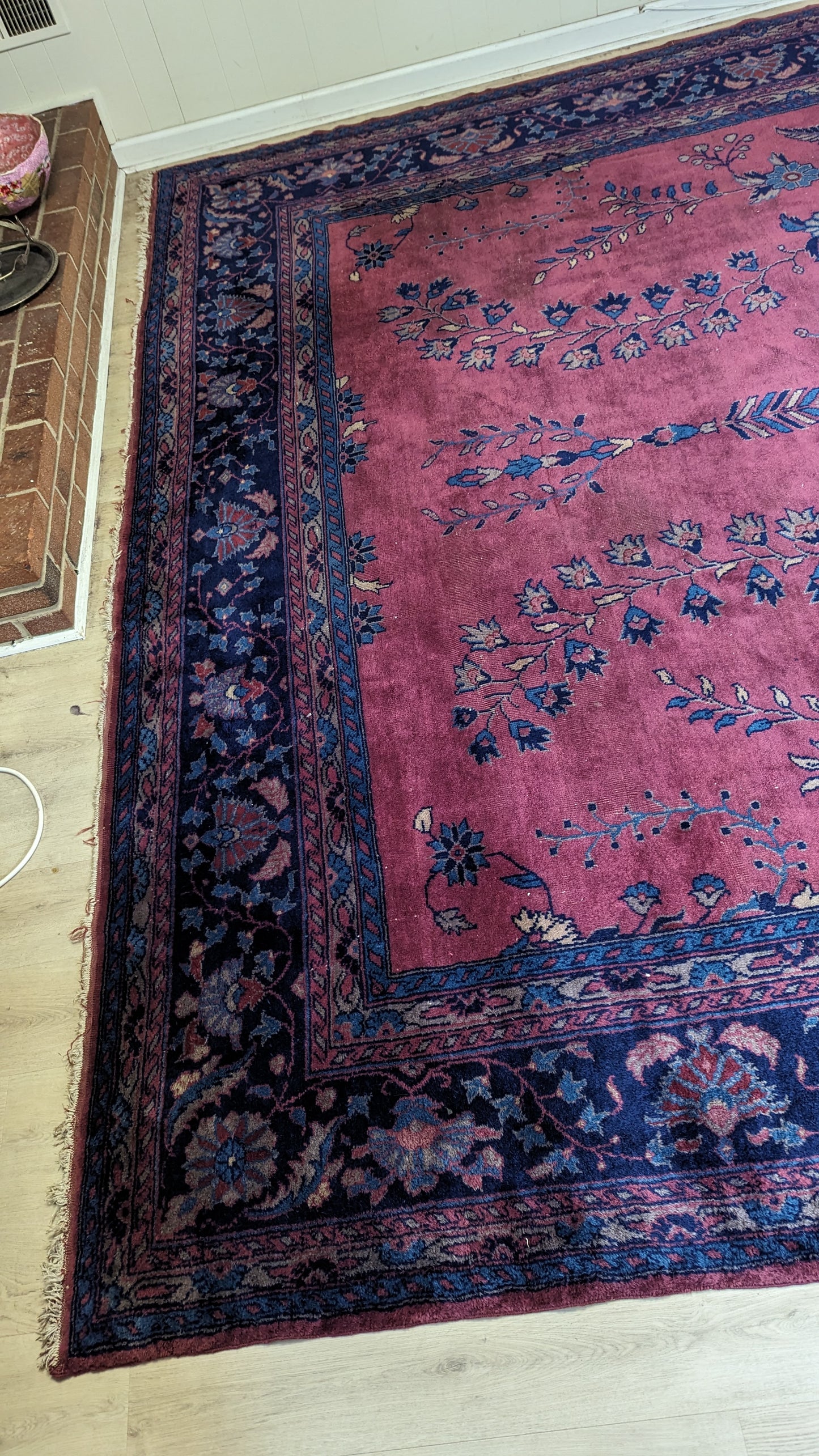 Antique Turkish Rug, 10x13 - "The Plum Rose Palace"