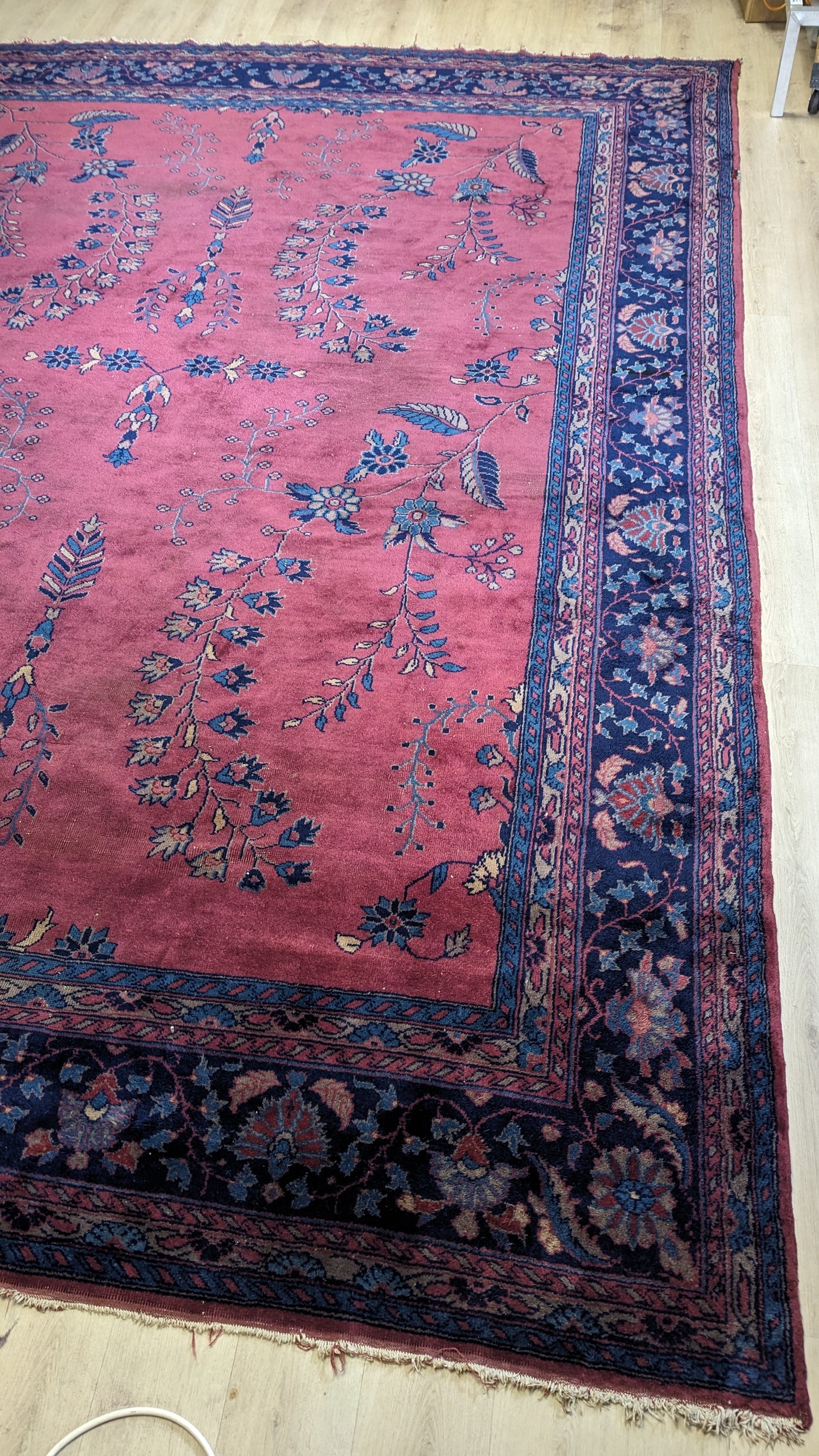 Antique Turkish Rug, 10x13 - "The Plum Rose Palace"