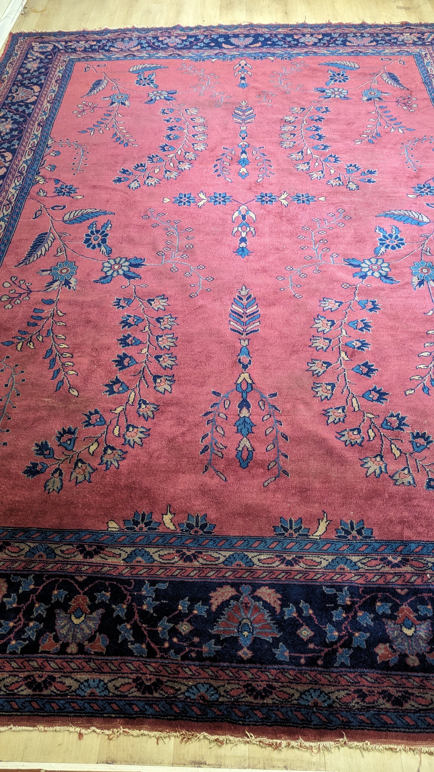 Antique Turkish Rug, 10x13 - "The Plum Rose Palace"
