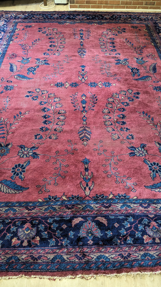 Antique Turkish Rug, 10x13 - "The Plum Rose Palace"