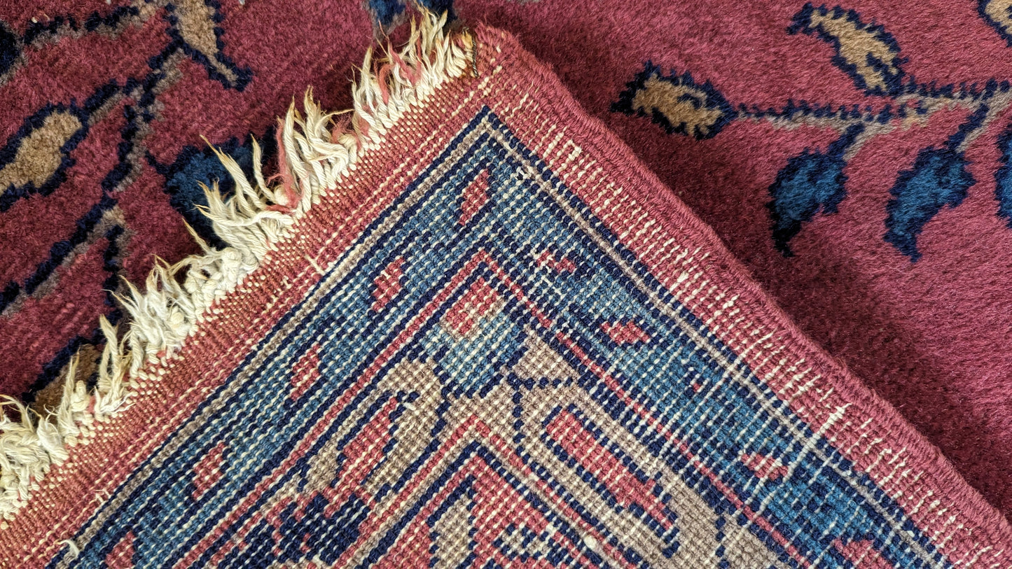 Antique Turkish Rug, 10x13 - "The Plum Rose Palace"