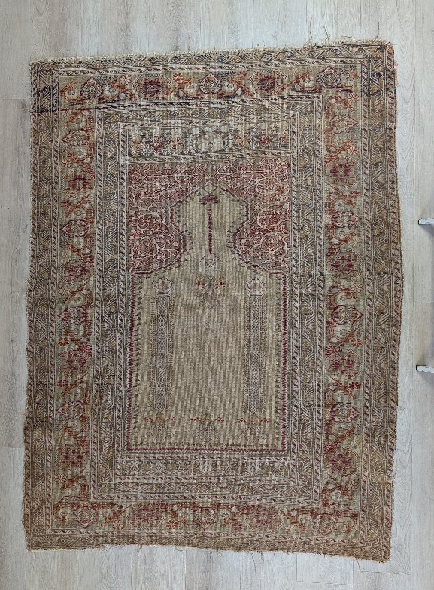 Antique Turkish Prayer Rug, 4'2"x5'6" - Anatolian Dawn