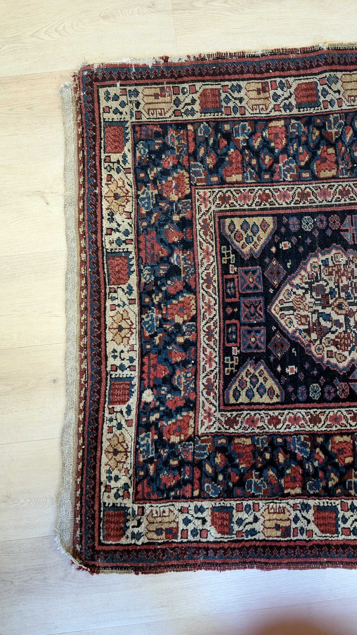 SOLD - Antique Kurdish Persian Runner Rug, 3'7"x11'9"
