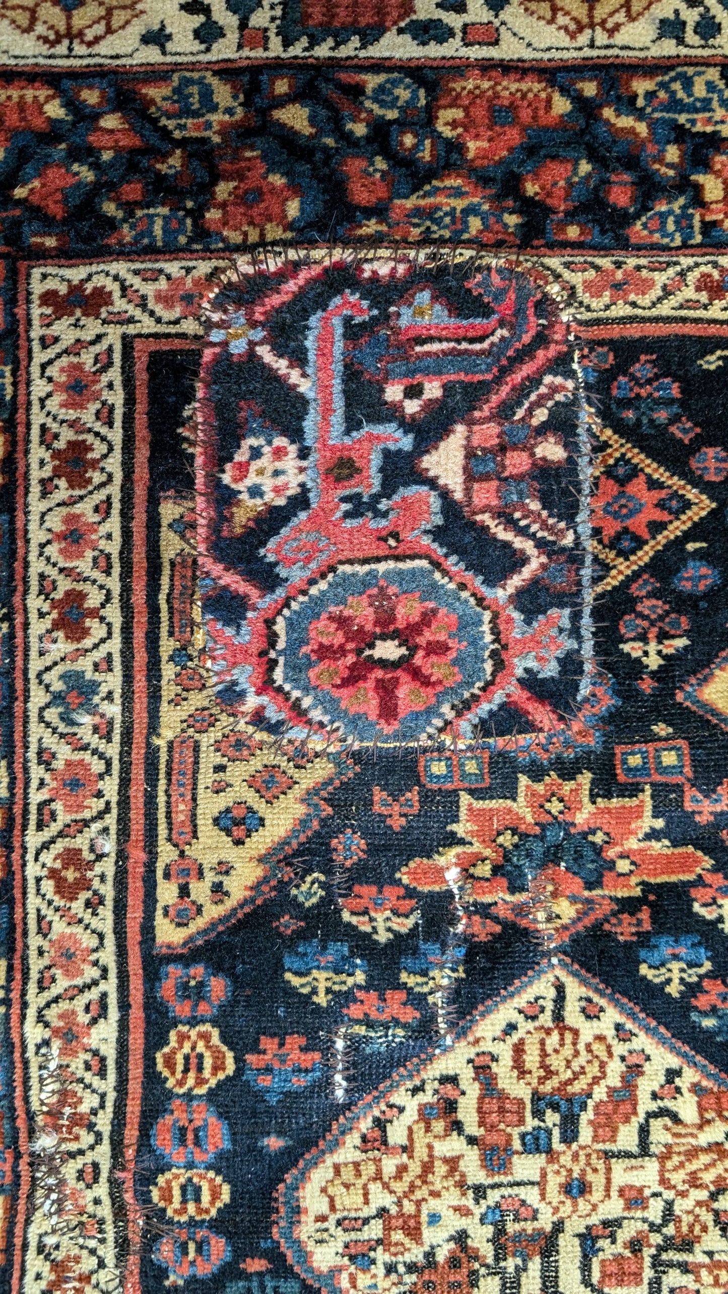 SOLD - Antique Kurdish Persian Runner Rug, 3'7"x11'9"