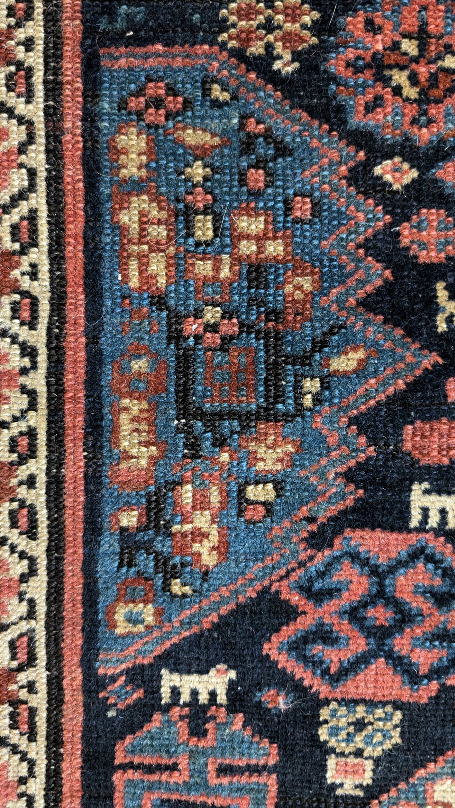 SOLD - Antique Kurdish Persian Runner Rug, 3'7"x11'9"