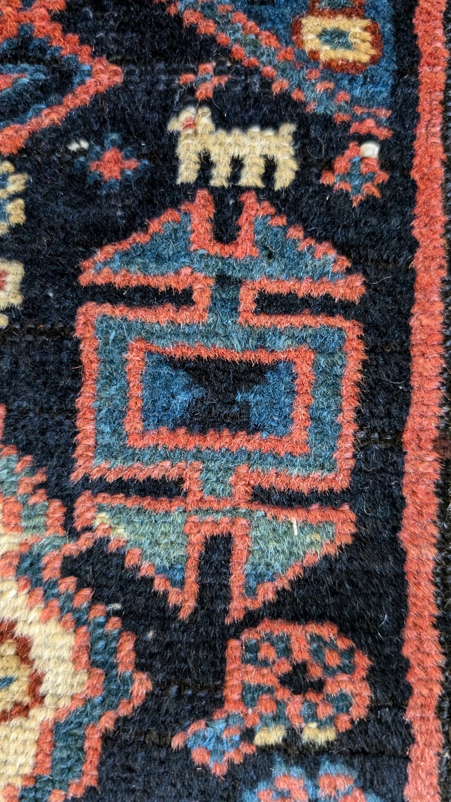 SOLD - Antique Kurdish Persian Runner Rug, 3'7"x11'9"