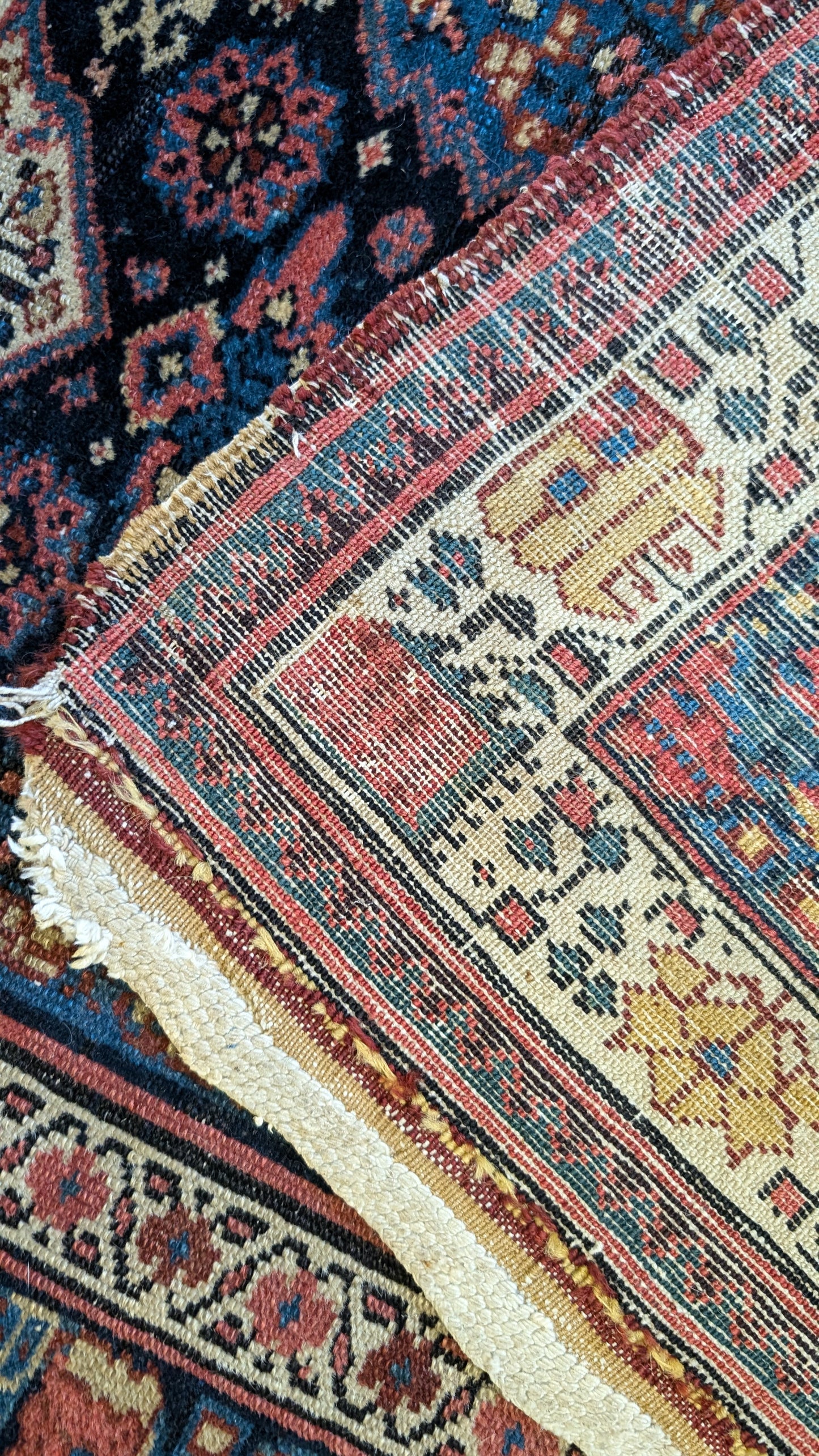 SOLD - Antique Kurdish Persian Runner Rug, 3'7"x11'9"