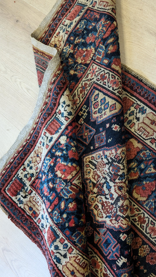 SOLD - Antique Kurdish Persian Runner Rug, 3'7"x11'9"