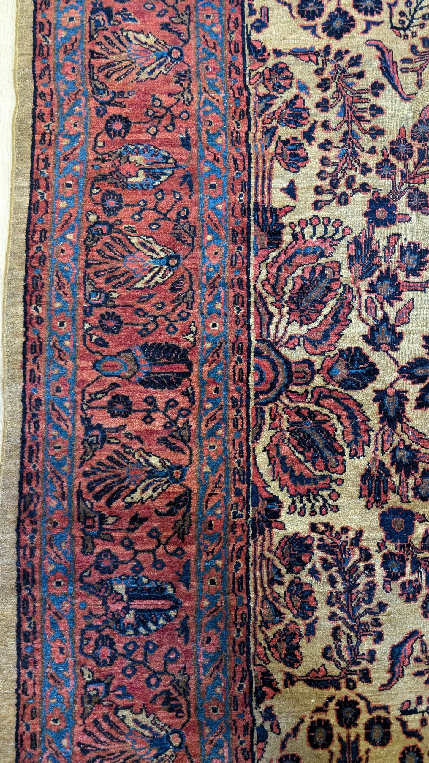 Antique Sarouk Persian Rug, 6'4"x9'2" - The Golden Sarouk