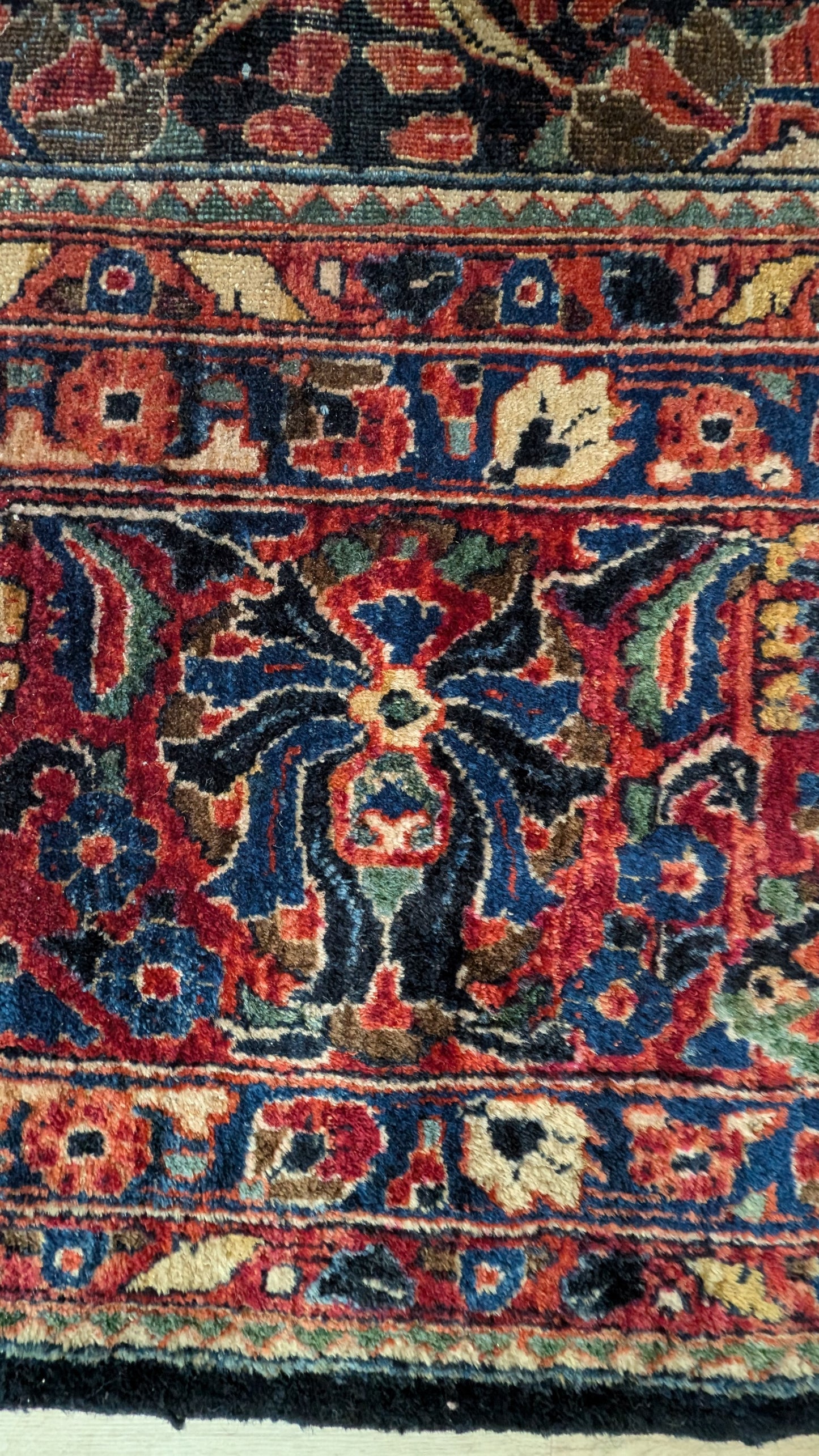 PENDING SALE - Antique Sarouk Persian Rug, 10x15 "Indigo Garden Palace"