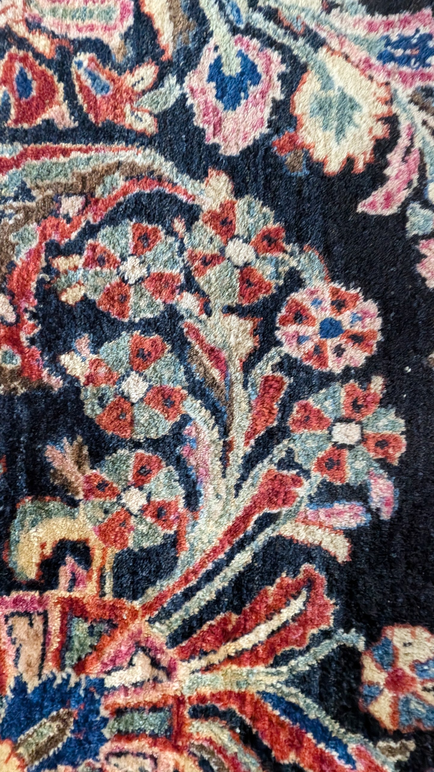 PENDING SALE - Antique Sarouk Persian Rug, 10x15 "Indigo Garden Palace"