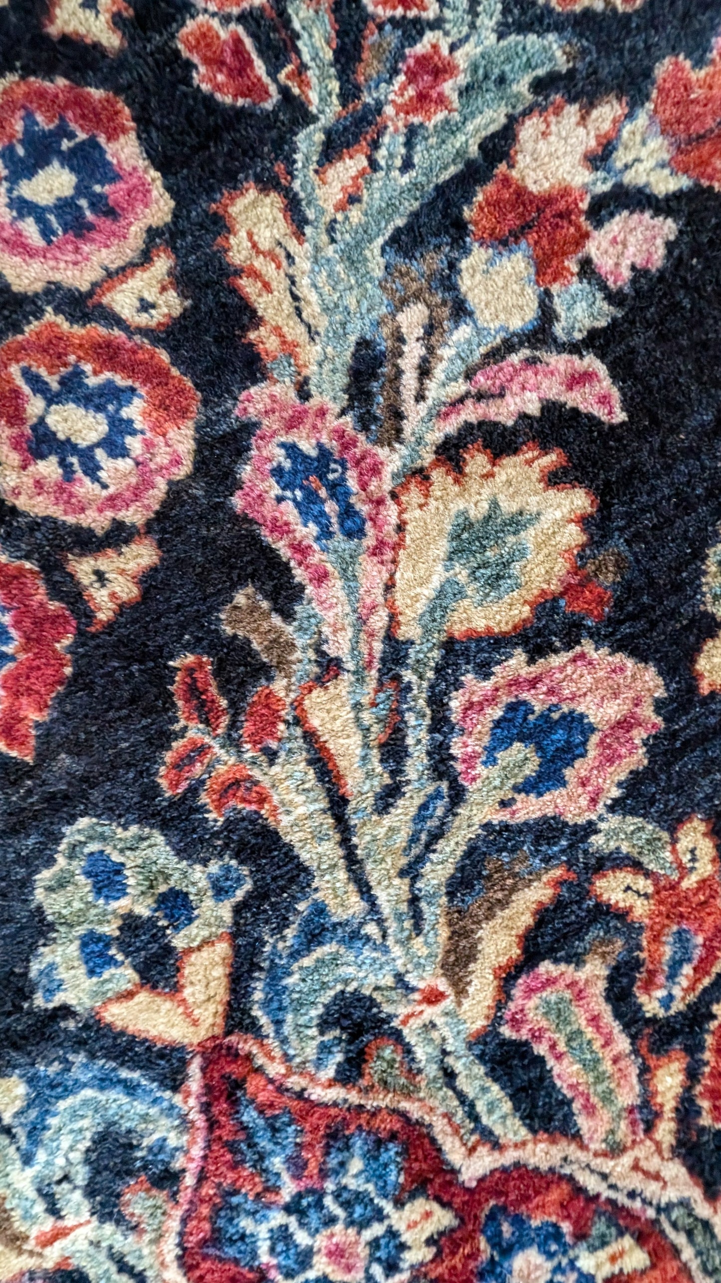 PENDING SALE - Antique Sarouk Persian Rug, 10x15 "Indigo Garden Palace"