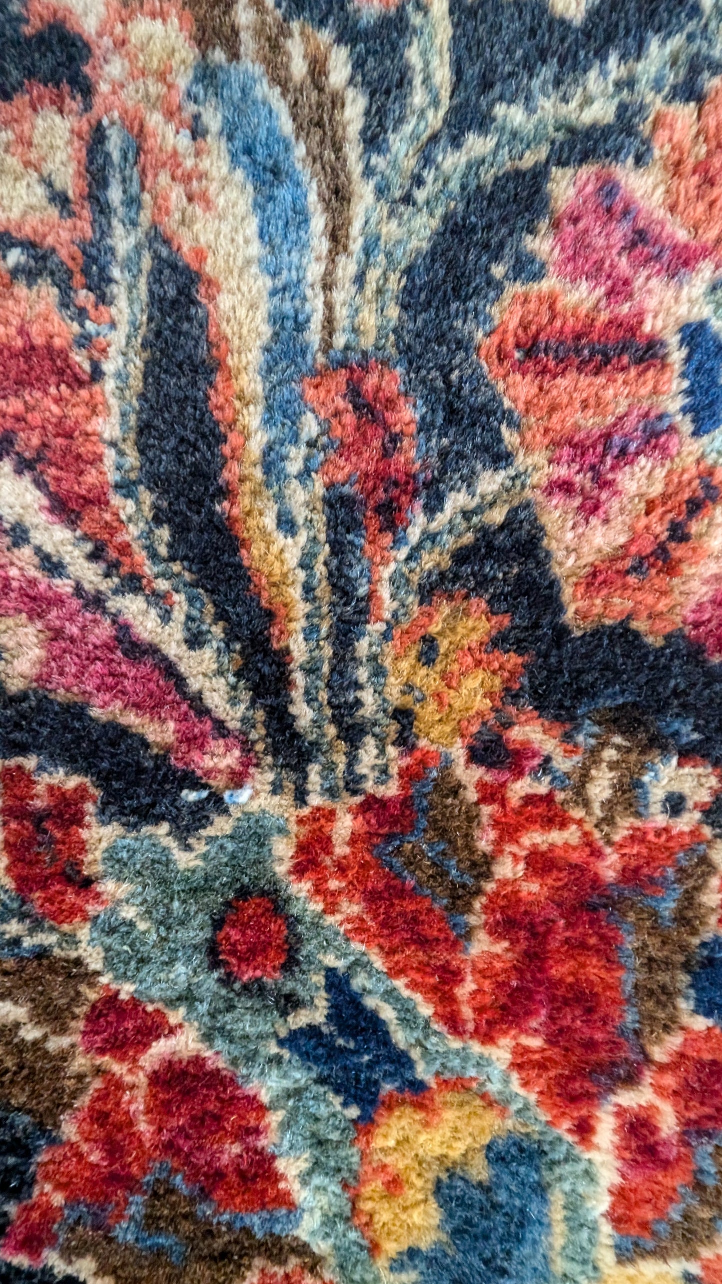 PENDING SALE - Antique Sarouk Persian Rug, 10x15 "Indigo Garden Palace"